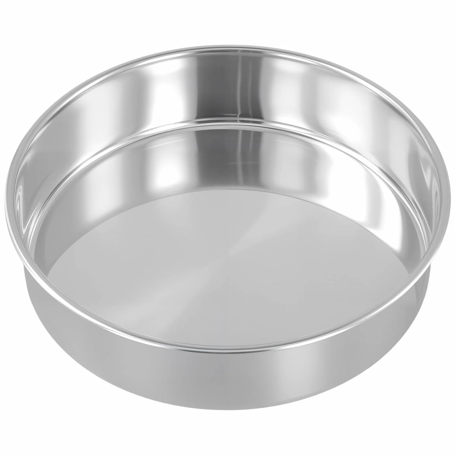 SINJEUN Forma do ciasta ze stali nierdzewnej, zestaw 4 sztuk, 20 cm, okrągłe, ze stali nierdzewnej, do ciast, tortów, chleba, srebrnych