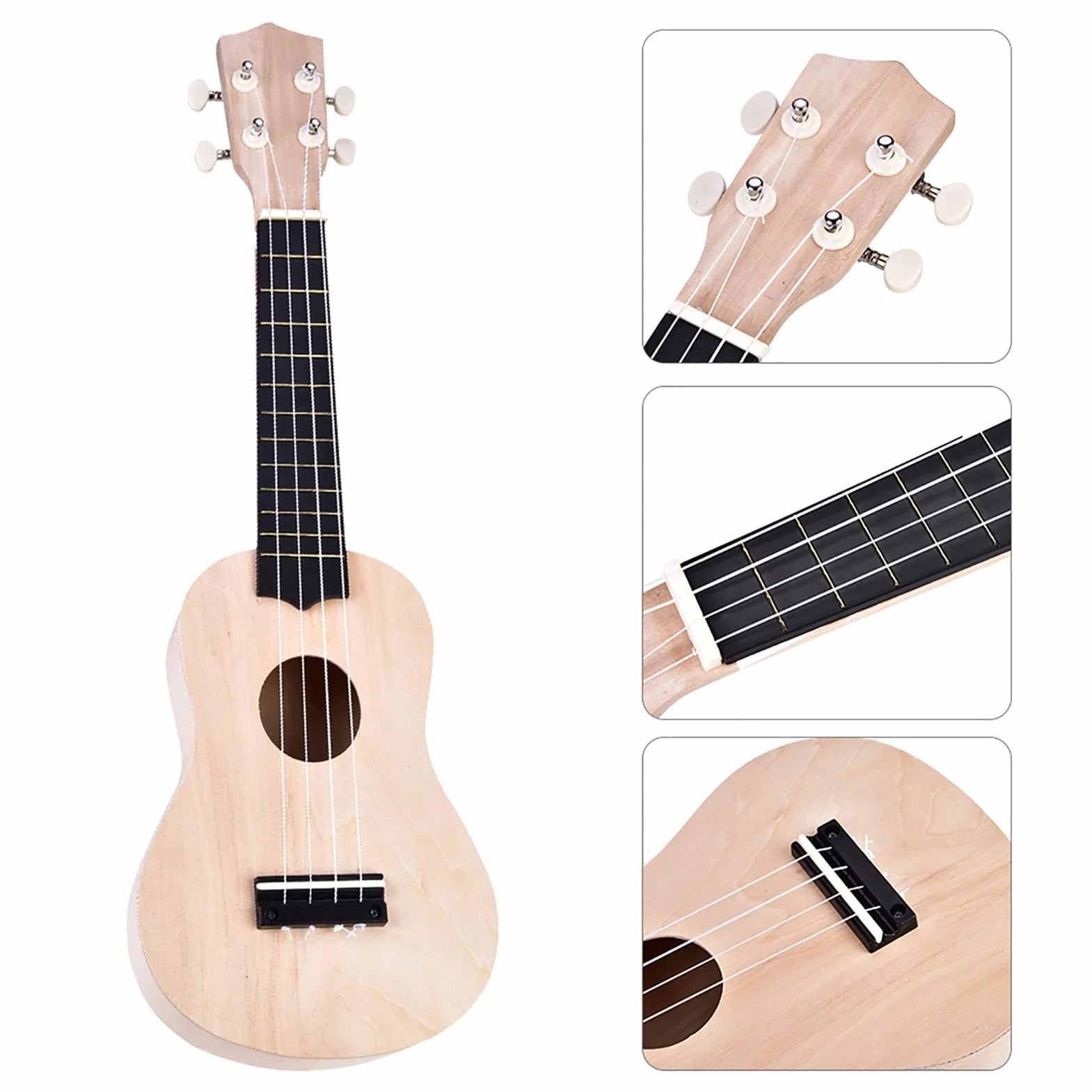 4-strunowy Zestaw do Ukulele DIY Lipa Buduj Własny Instrumenty Muzyczne Akcesoria dla Początkujących Dzieci