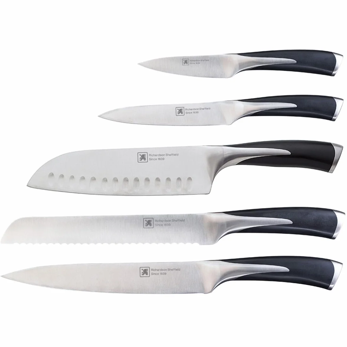 Richardson Sheffield Nóż Kyu Santoku 17,5 cm czarny srebrny