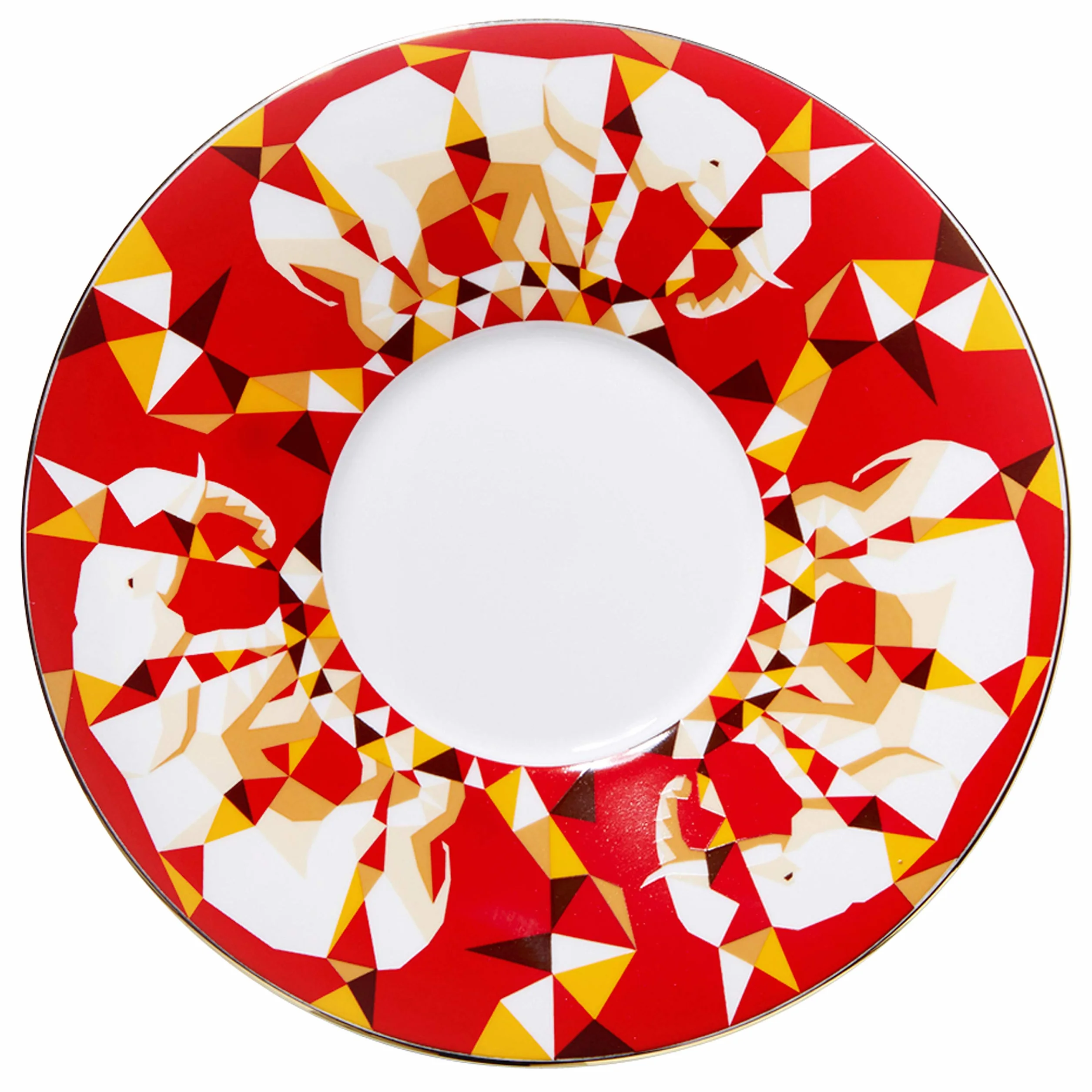Luycho Angled Mirror Cup & Saucer African Elephant 330 ml