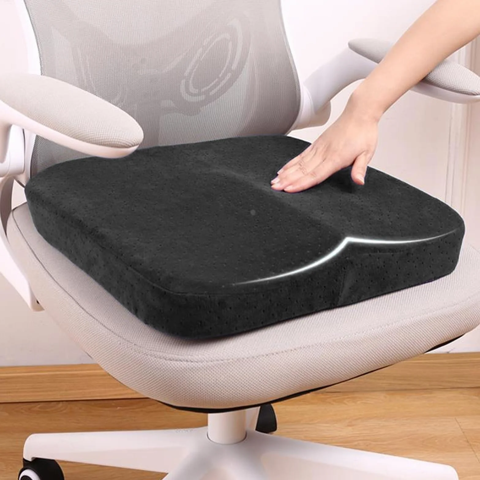 Poduszka do siedzenia, ortopedyczna poduszka klinowa: poduszka do siedzenia, poduszka klinowa, krzesło biurowe, ergonomiczna poduszka do siedzenia, łagodzi ból, odciąża kość ogonową, do biura, domu i