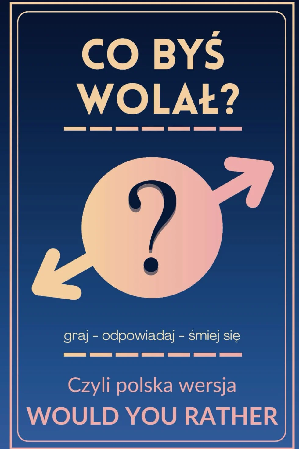 CO BYŚ WOLAŁ? Czyli polska wersja WOULD YOU RATHER: graj - odpowiadaj - śmiej się