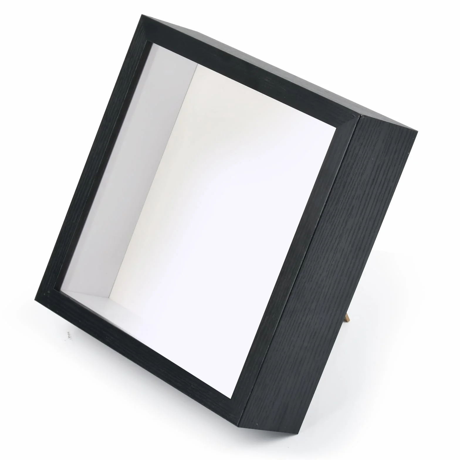 Ramka do cieni 20 x 20 cm, czarne, głębokie ramki do rękodzieła 3D, głębokie ramki obrazów z ekspozycją pudełkową, idealna do pamiątek, zdjęć, kwiatów, medali, biletów, montażu na stole lub na