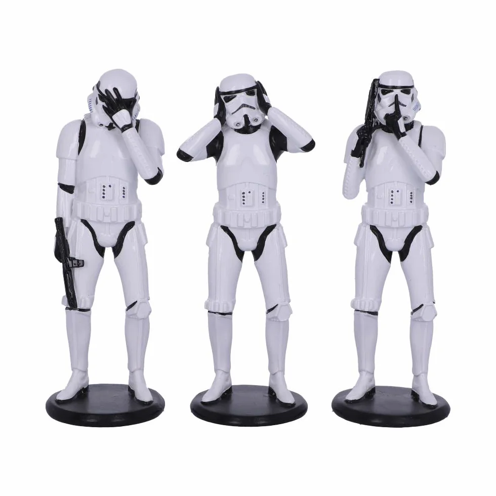 Nemesis Now Oryginalny szturmowiec trzy mądre figurki science fiction, białe, 14 cm