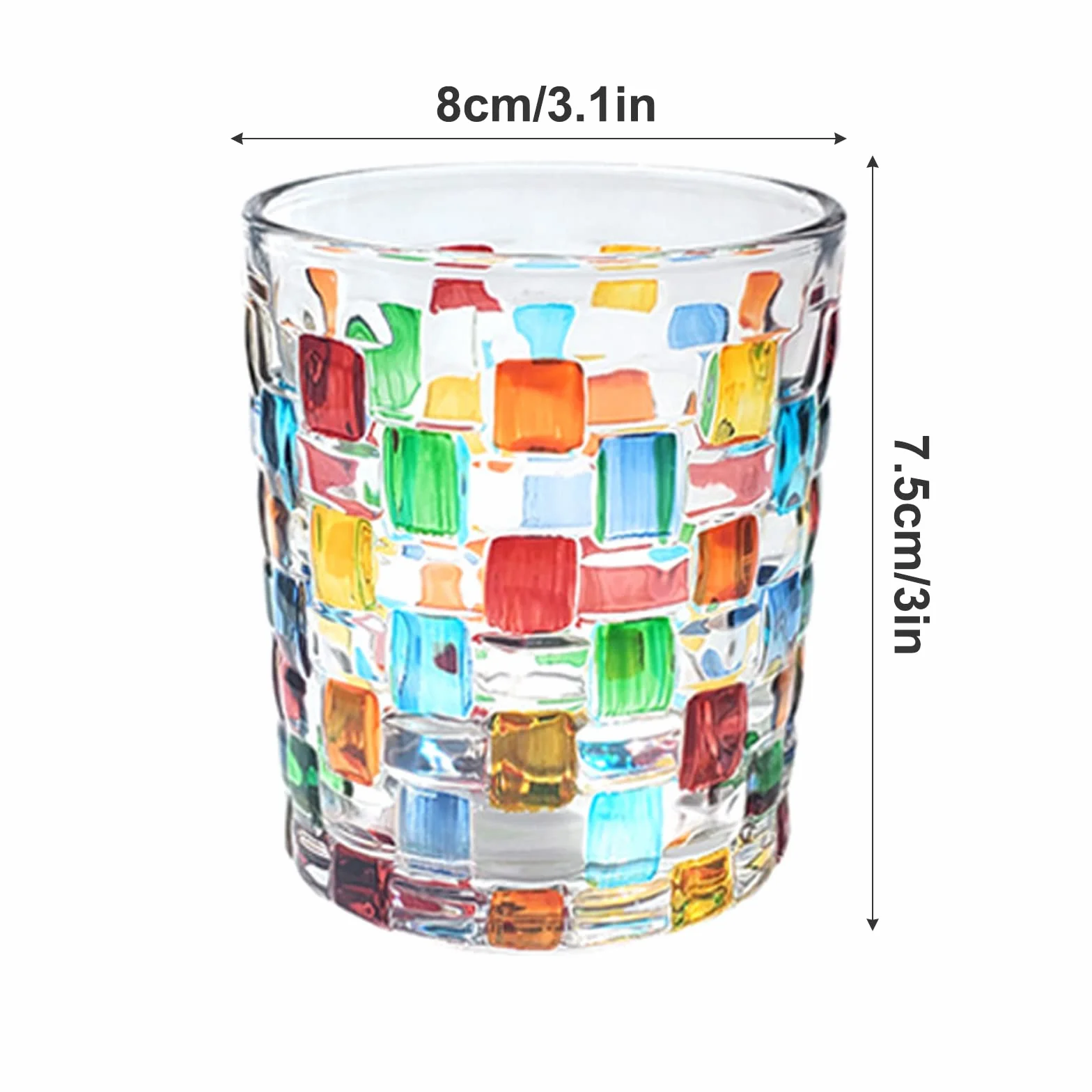 Kolorowe Kieliszki do Whisky, Staroświeckie Kieliszki do Picia, Kieliszki Barowe Idealne Prezenty Whisky Kryształowe Kieliszki do Whisky na Koktajl Rumowy Bourbon(B, 2 SZT)