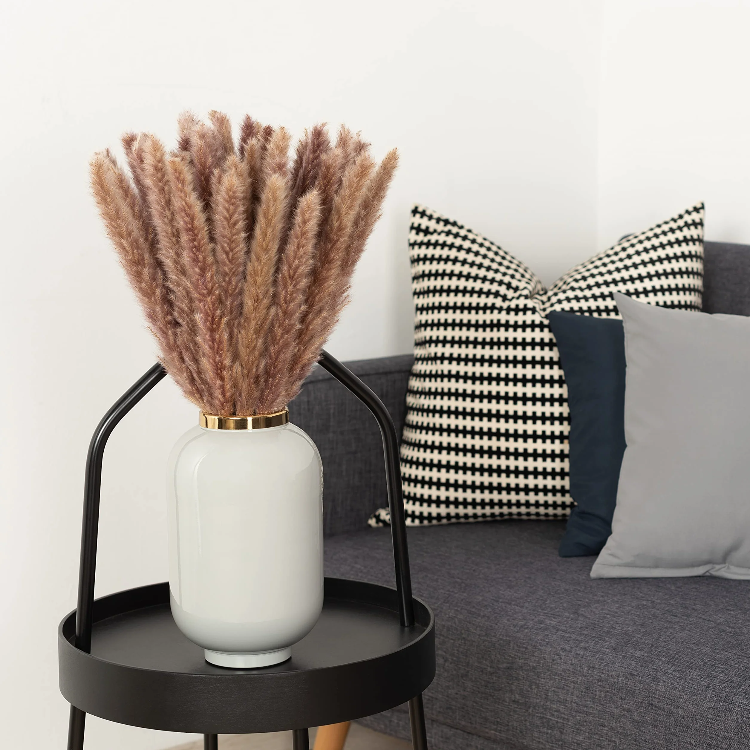 Blumtal Suszone kwiaty trawa pampasowa - 30 szt., 58-60 cm, do bukietów lub dekoracji, pampas Boho styl w kolorze naturalnym brązowym