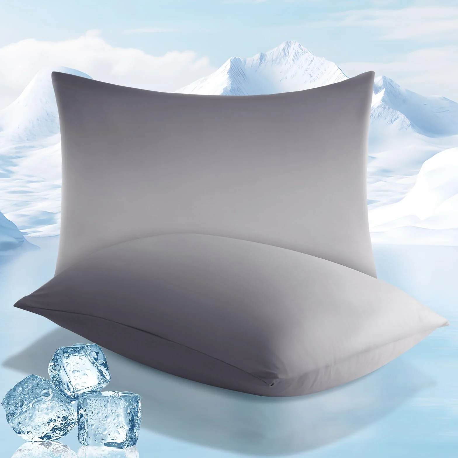 Elegear Chłodząca poszewka na poduszkę 40x80 cm 2 sztuki Arc-Chill Q-Max >0,5 oddychająca