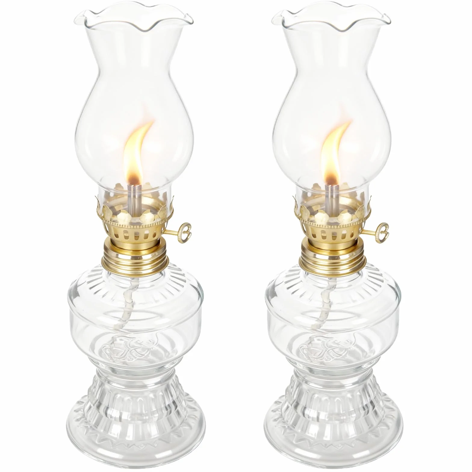 2 sztuki szklanych lamp naftowych, lampa naftowa, lampa naftowa w stylu vintage, z regulowanym knotem ogniowym, delikatna lampa sztormowa, lampa naftowa do wnętrz, na zewnątrz, do salonu, ogrodu