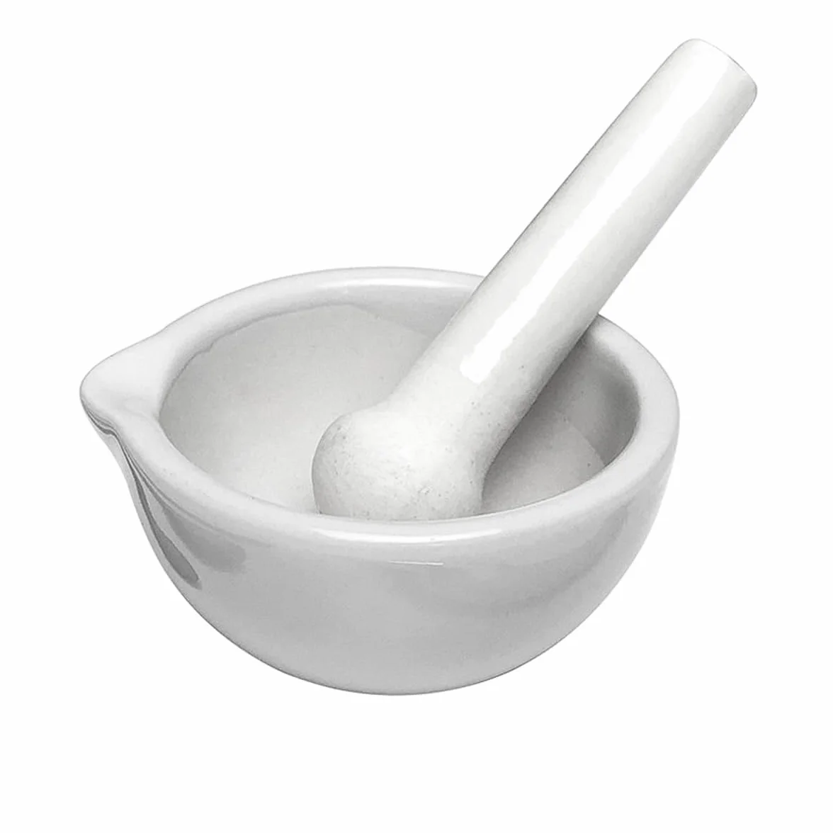 Biały mini zestaw tłuczków i moździerzy. Mały i kompaktowy porcelanowy moździerz i tłuczek o średnicy 8 cm, narzędzie kuchenne do mielenia przypraw