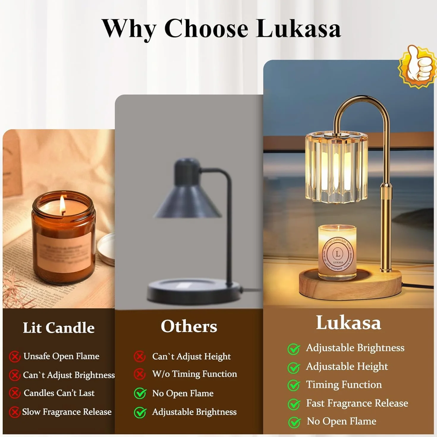 seenlast Lampka do podgrzewania świec, elektryczna, z timerem, ściemniaczem, regulowaną wysokością, lampka do podgrzewania wosku ze świecami na święta, urodziny, podkładka