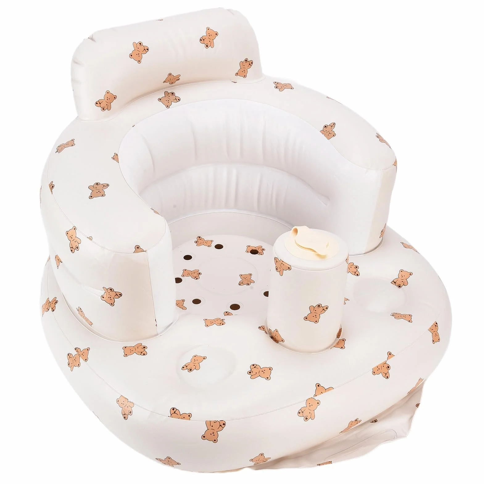 Krzesełko do Jedzenia dla Dzieci, Ochrona Kręgosłupa Nadmuchiwana Sofa dla Dzieci z rurką deflacyjną do Użytku na Zewnątrz w Domu (Wzór Troskliwego [gotowy magazyn])