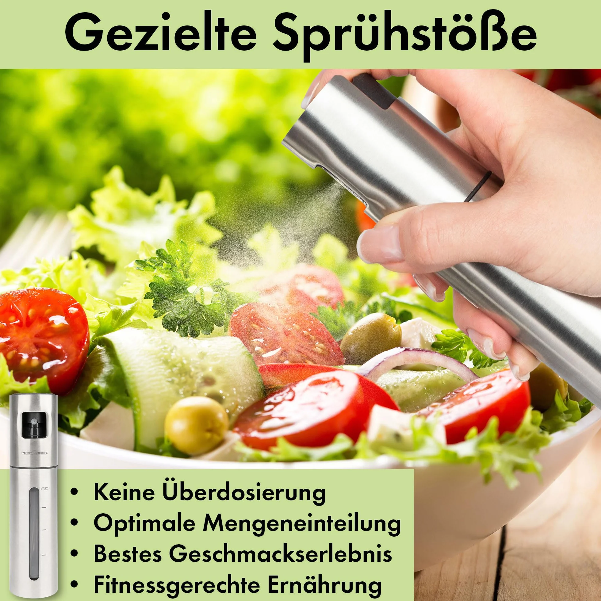 ProfiCook, Rozpylacz do octu i oleju, pojemność 100 ml, lejek silikonowy, PC-EOS1270