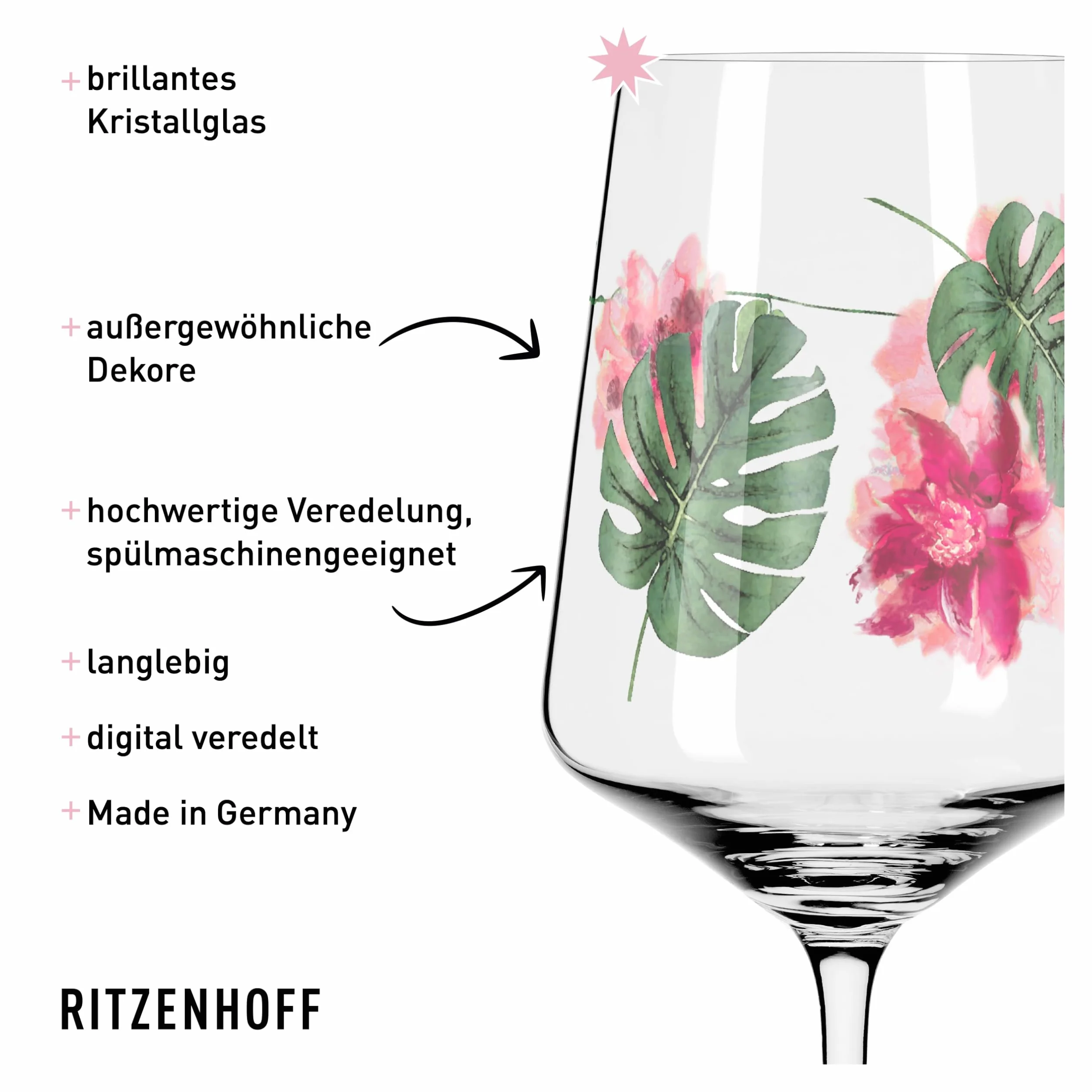 Ritzenhoff Sommersonett Zestaw Kieliszków do Aperitifu Szkło Różowy/Zielony 544 ml