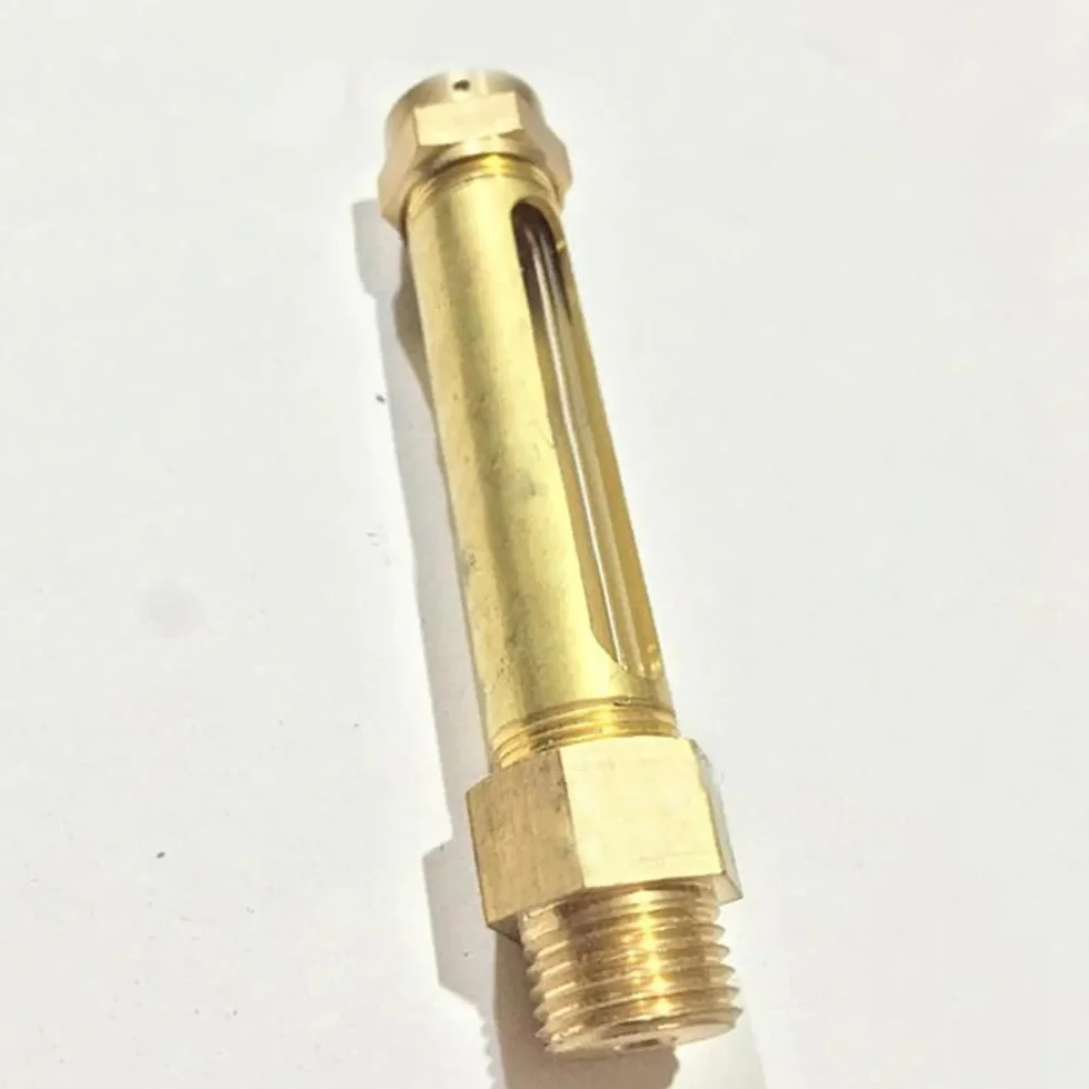 Oil Level Indicator, Length 80/100/150/200mm M10 M12 M16 1/4" 3/8" 1/2" BSP Lube Devices Brass Oil Level Gauge Indicator Sight Glass for Lathes Sump 1PC(Length 150mm,1/2")