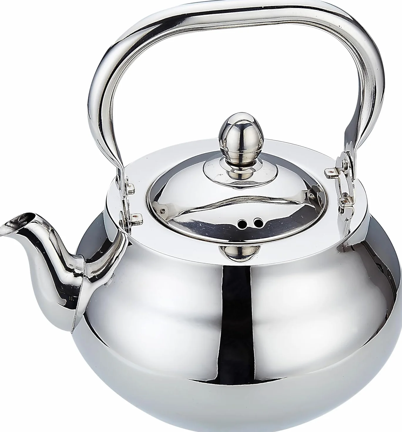 SANQIAHOME Czajniczek ze stali nierdzewnej z wyjmowanym zaparzaczem 71 uncji (2000 ml) Zagęszczony lustrzany polerowany ekspres do herbaty z płytą kuchenną do ziół i naparów