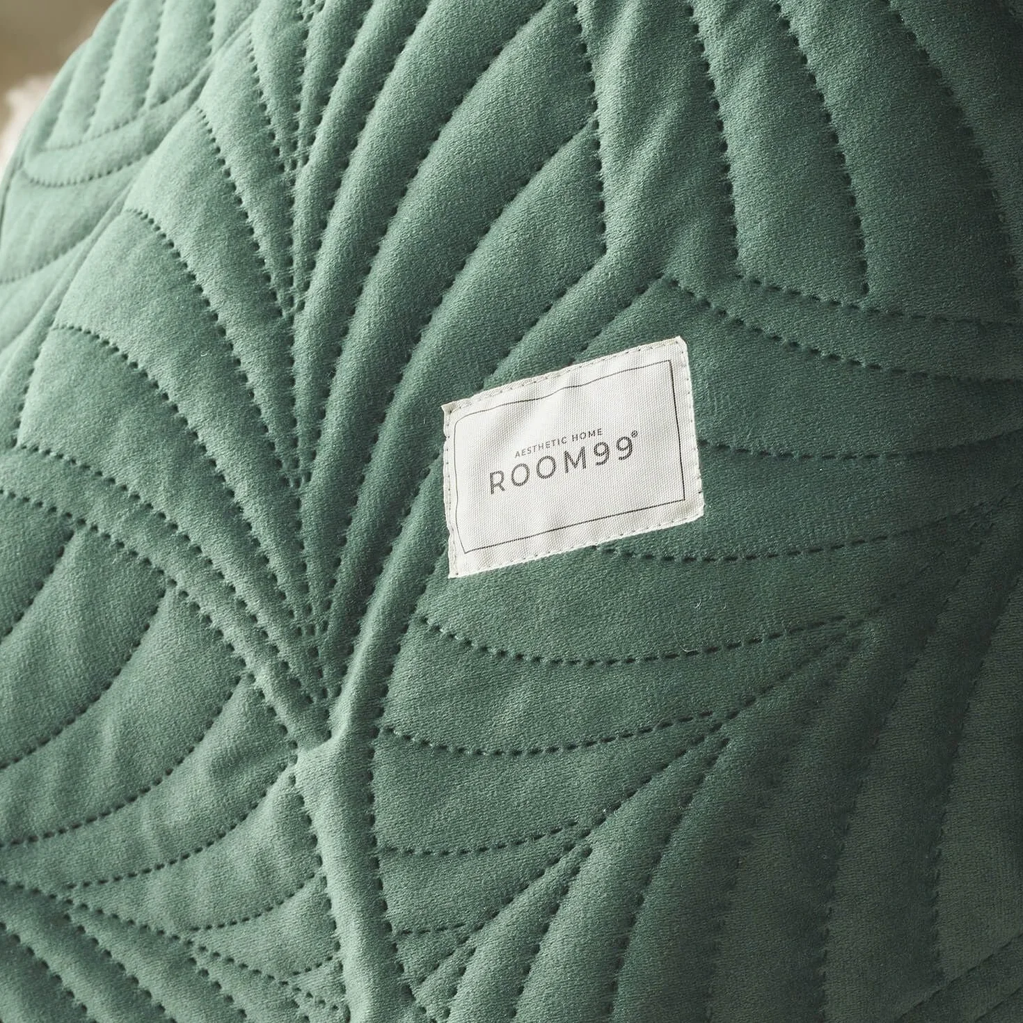 ROOM99 Feel Elegancki, nowoczesny blat łóżka 200 x 220 cm, dla 2 osób, idealny jako narzuta na sofę lub aksamitna narzuta na łóżko ciemnozielony