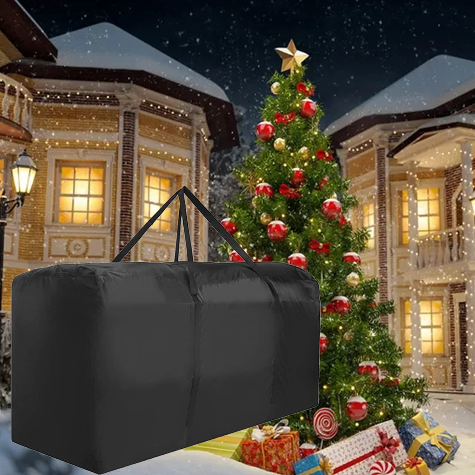 Torba do Przechowywania Choinek 12 Stóp Wytrzymała Podwójny Zamek 173x76x51 CM