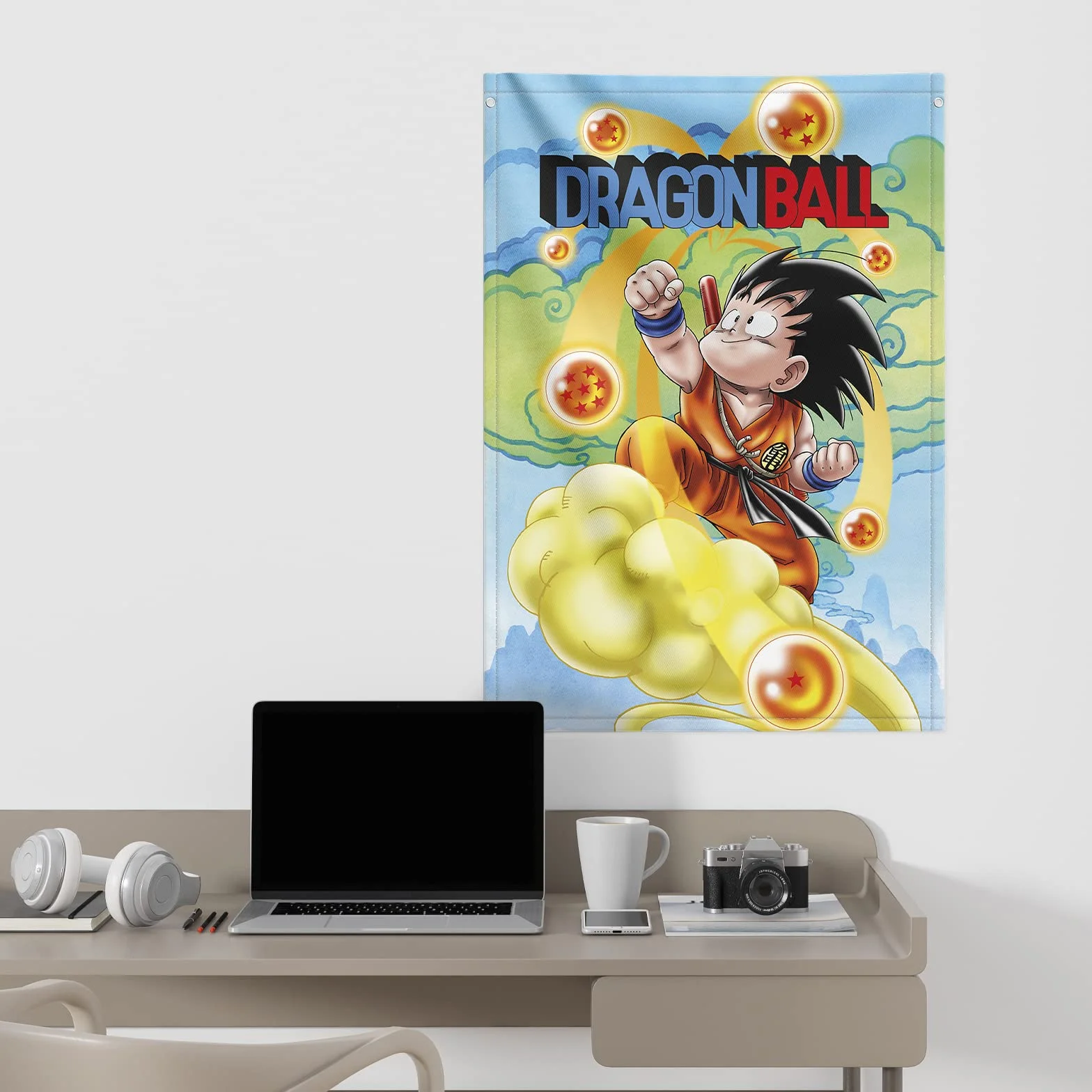 Grupo Erik Dragon Ball Goku Decorative Flag | 27.5 x 39.3 inches - 70 x 100 cm | Wall Tapestry - Wallscroll - Hanging scroll - Poster - Kakemono | Wall Decor