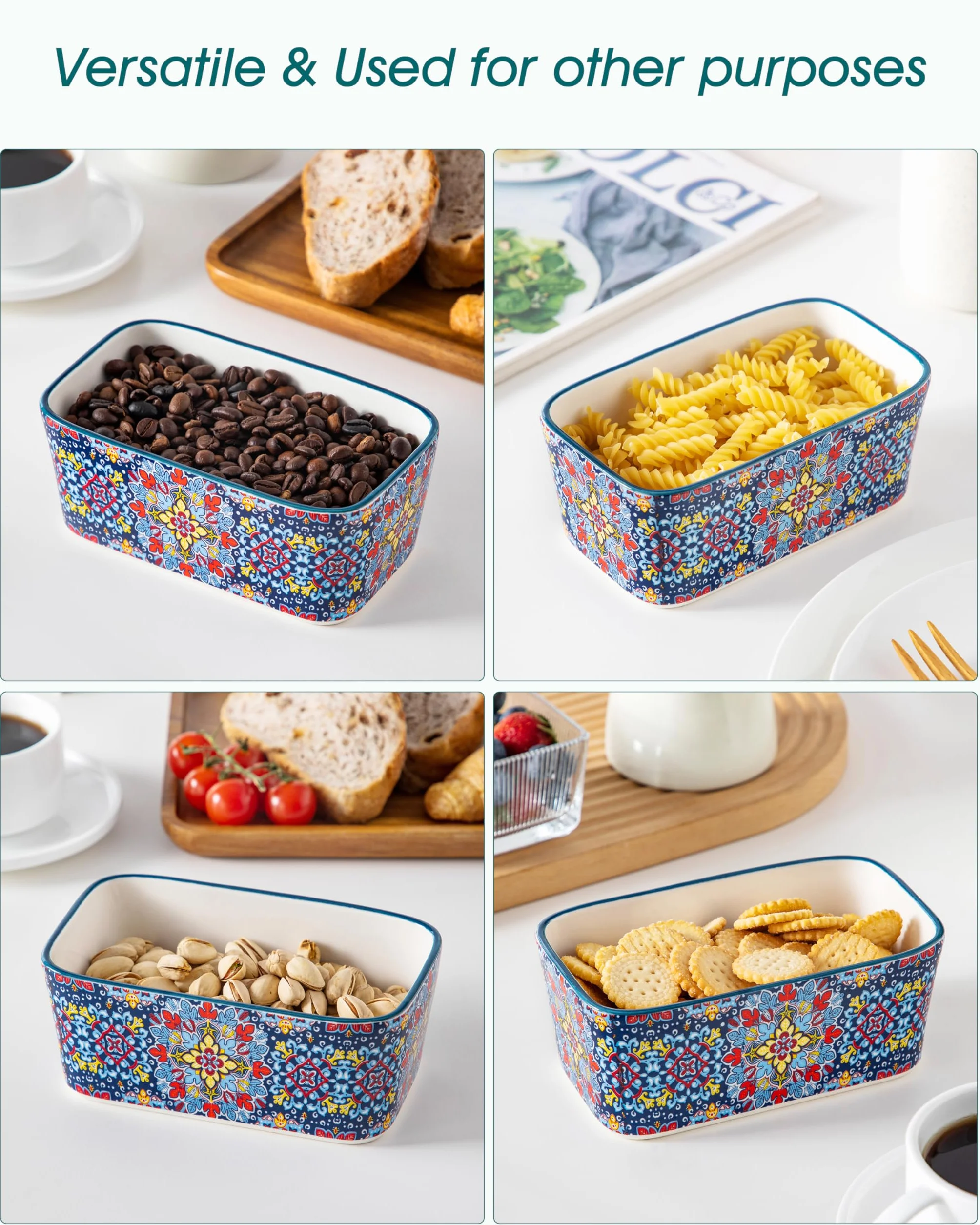 Vancasso SIMI Maselniczka ceramiczna 16,5 cm z pokrywką bambusową i nożem
