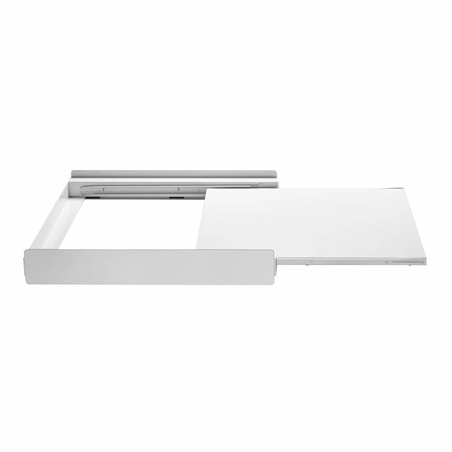 Maclean MC-890 Uniwersalna Rama Łącząca z Półką Wysuwaną do Pralek lub Suszarek 60x53 cm Oszczędzająca Miejsce Wstawka Pośrednia do 60 kg, Aluminiowy Łącznik z Wysuwanym Blatem Roboczym