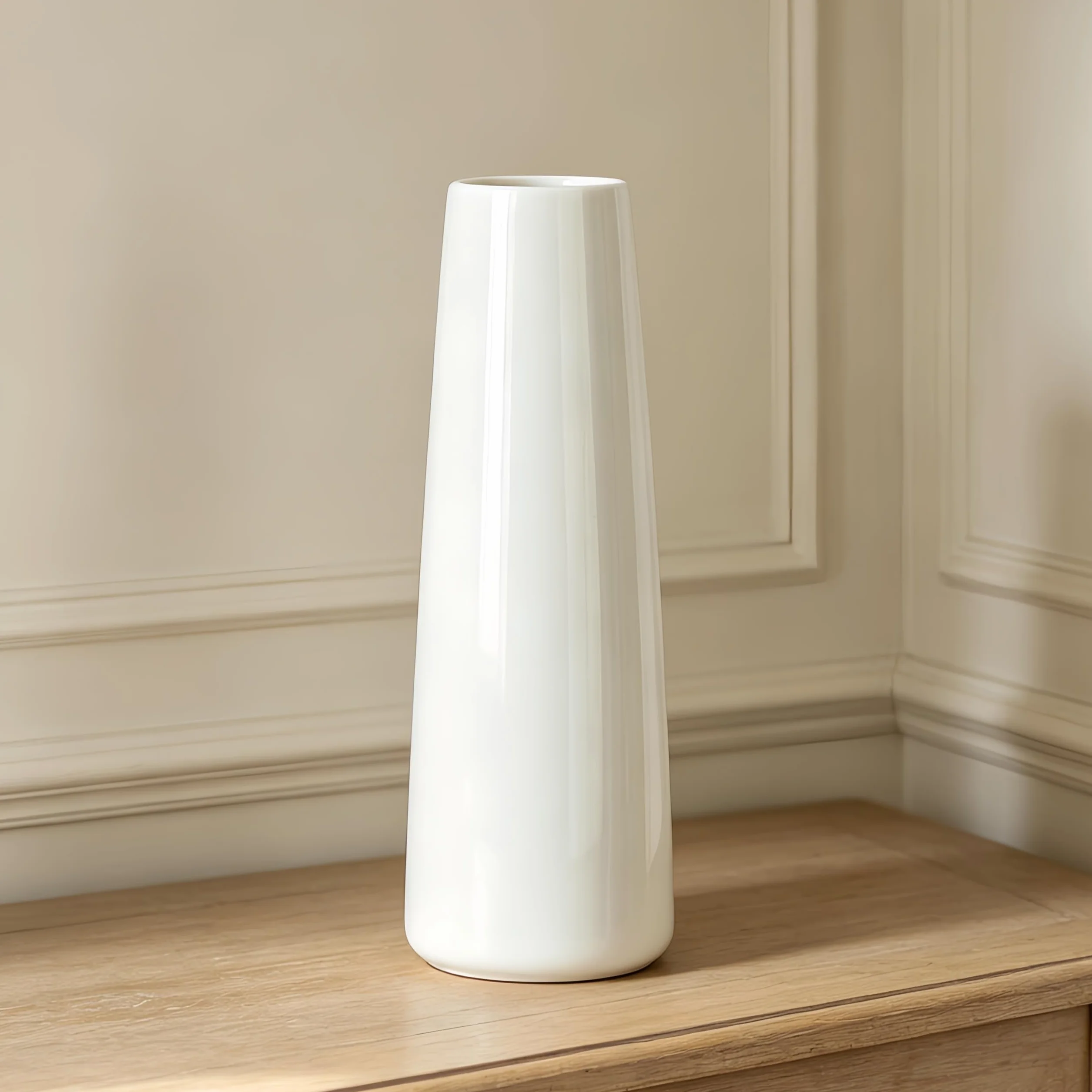 Biały wazon ceramiczny, wysoki wazon na kwiaty, 30 cm wysokości, nowoczesne, duże, teksturowane wazony podłogowe do dekoracji domu, regału, domu wiejskiego, salonu, na środkowe punkty stołu