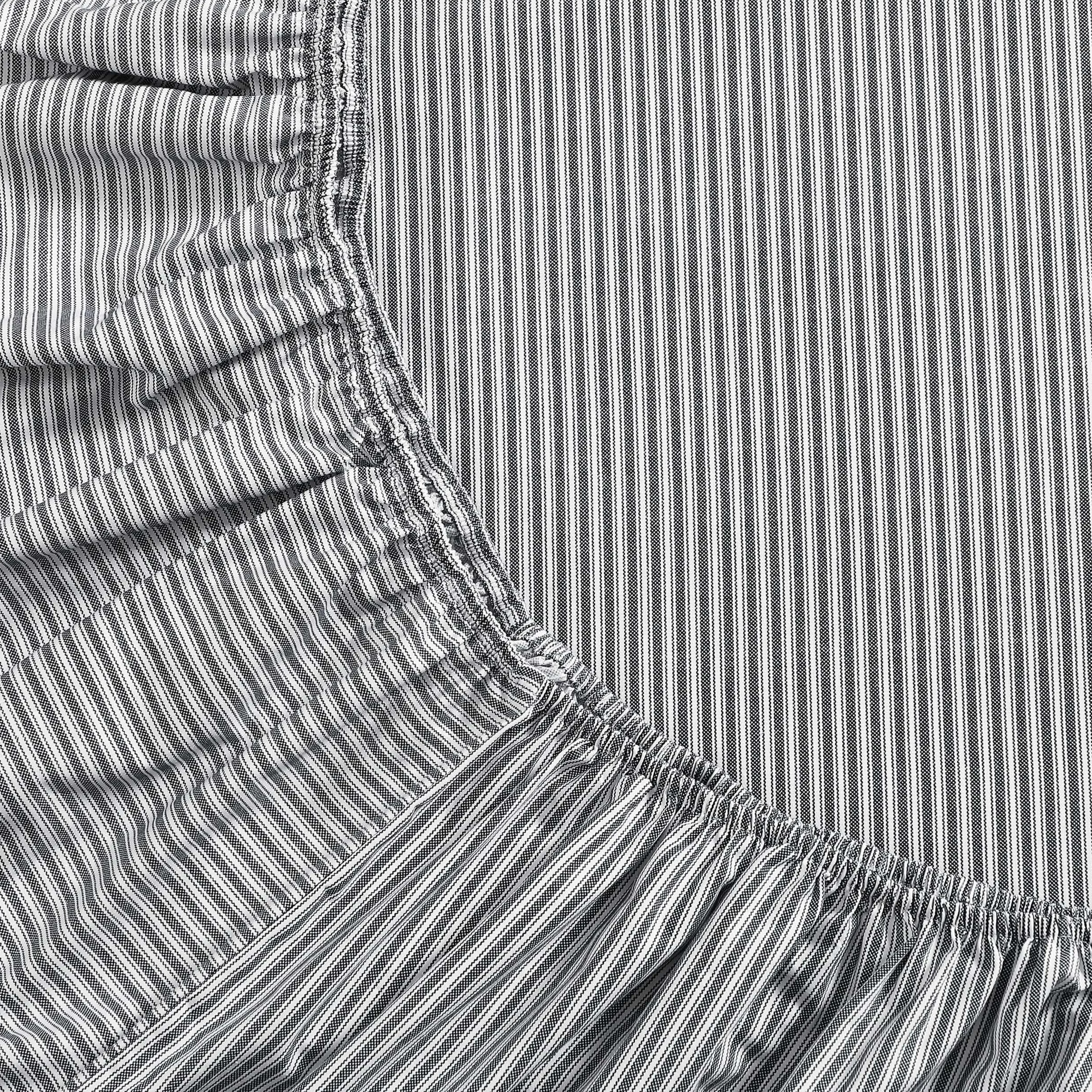 Tommy Hilfiger Zestaw prześcieradeł, bawełniana pościel perkalowa z pasującą poszewką na poduszkę, rześka i fajna, najwyższej jakości niezbędne artykuły domowe (Highland Ticking Stripe Navy, Twin)