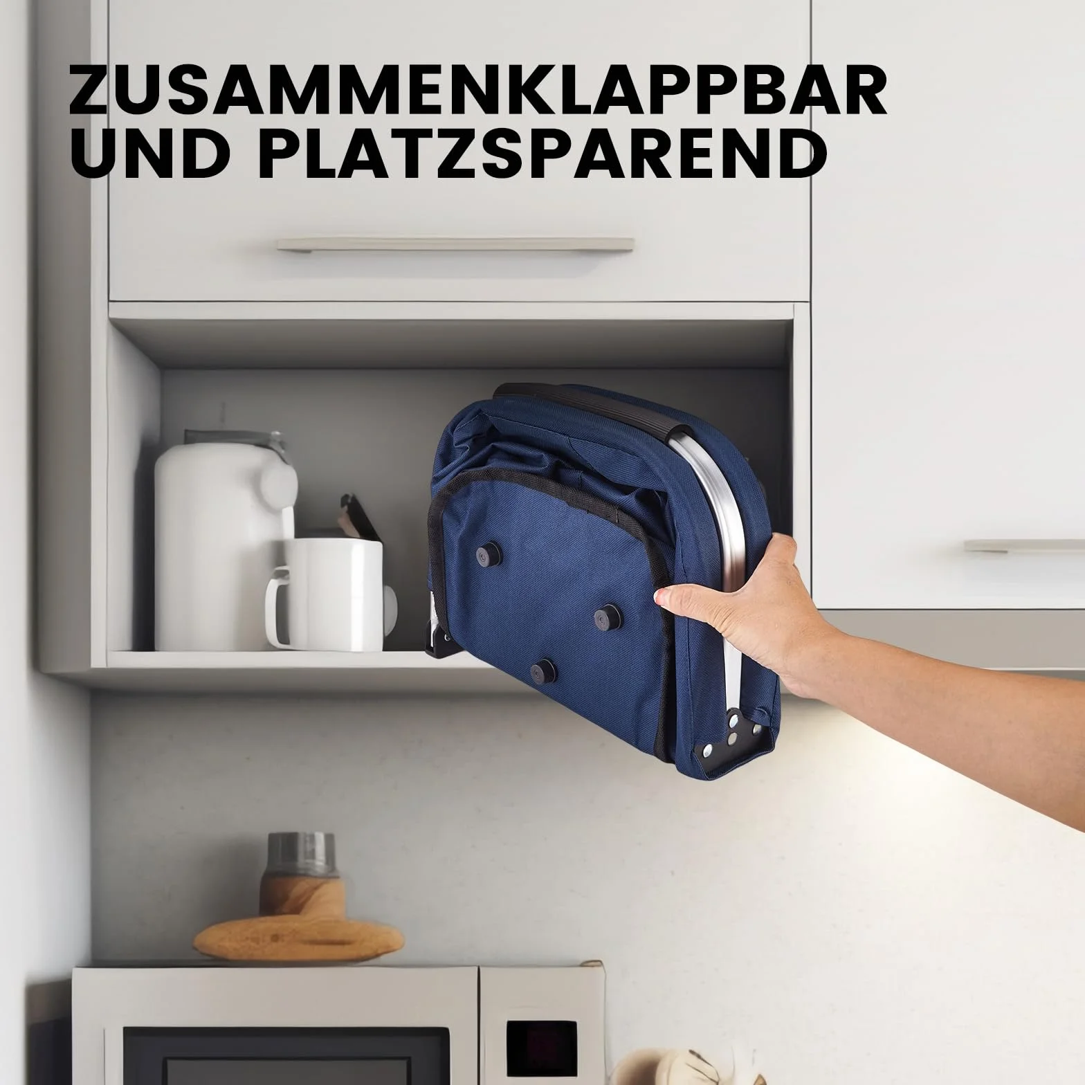 Yeabett Składany kosz na zakupy 43x27x23 cm 22 l niebieski