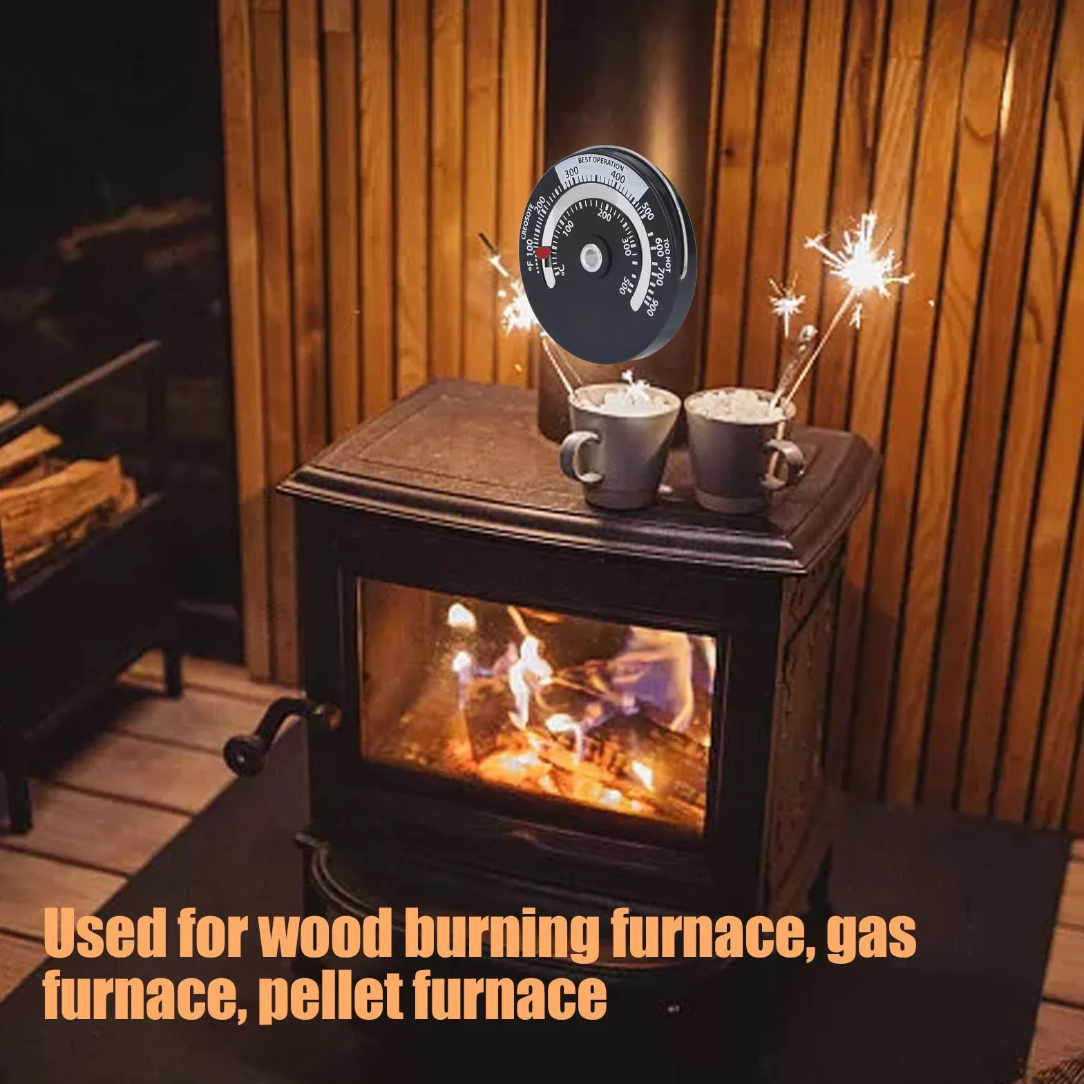 Termometr do Pieca Magnetycznego 0 ℃ -500 ℃ Termometr do Piekarnika ze Stopu Aluminium do Pieca Opalanego Drewnem Kuchenka Gazowa Piec na Pelety