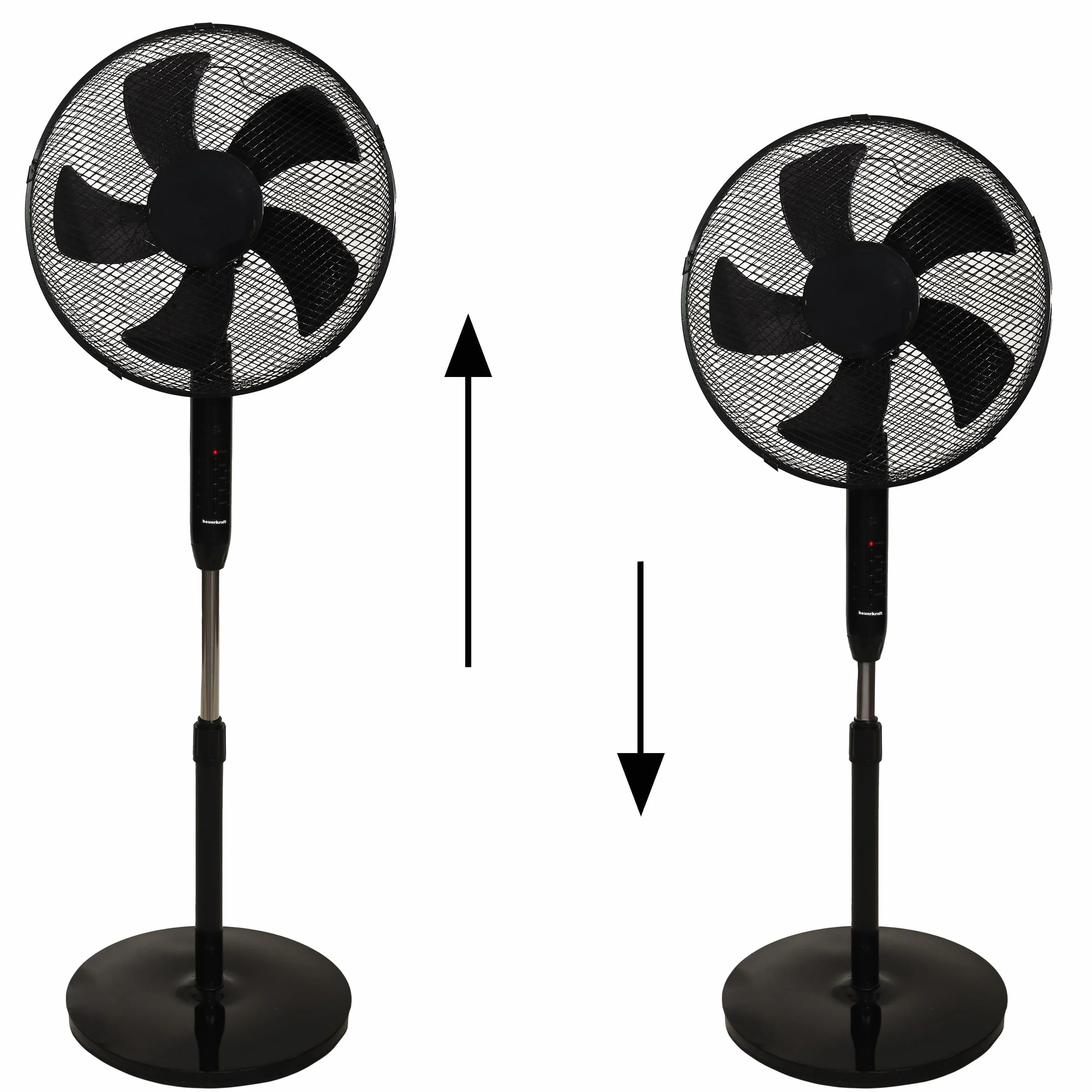 Wentylator podłogowy stojący Bauerkraft 45W czarny 5 łopatek pilot timer 3 tryby