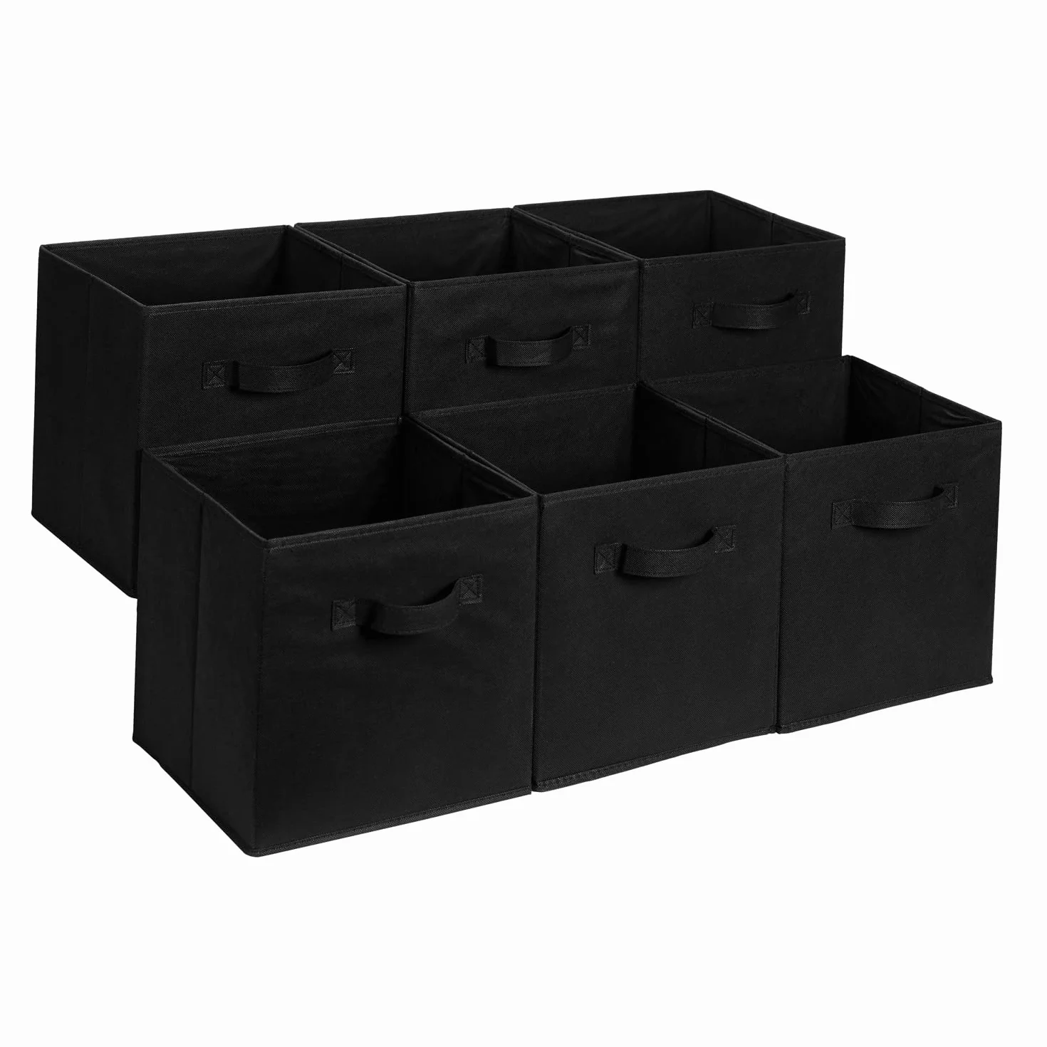 Amazon Basics Składana kostka organizer z tkaniny 33x33x33 cm czarny opakowanie 6 sztuk