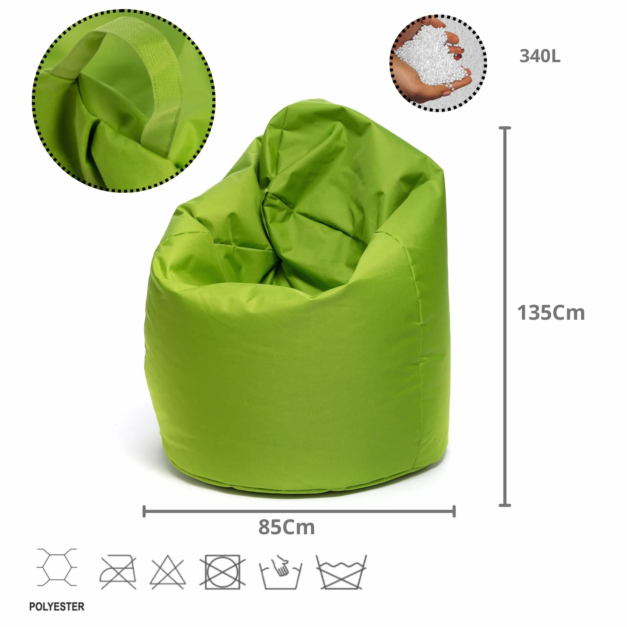 Ecopuf - Sako Pufa Fotel Zewnętrzny - Beanbag do pokoju dziecięcego - Stylowa poduszka z tkaniny - Fotel relaksacyjny - Wyposażenie domu - Rozmiar XL - 85x135cm - Czerwony Nc12