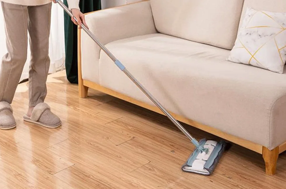 Regulowane mopy do czyszczenia podłóg, wyciągany mop na sucho z uchwytem teleskopowym, płaski mop podłogowy z mikrofibry mop do kurzu do laminatu twardego drewna