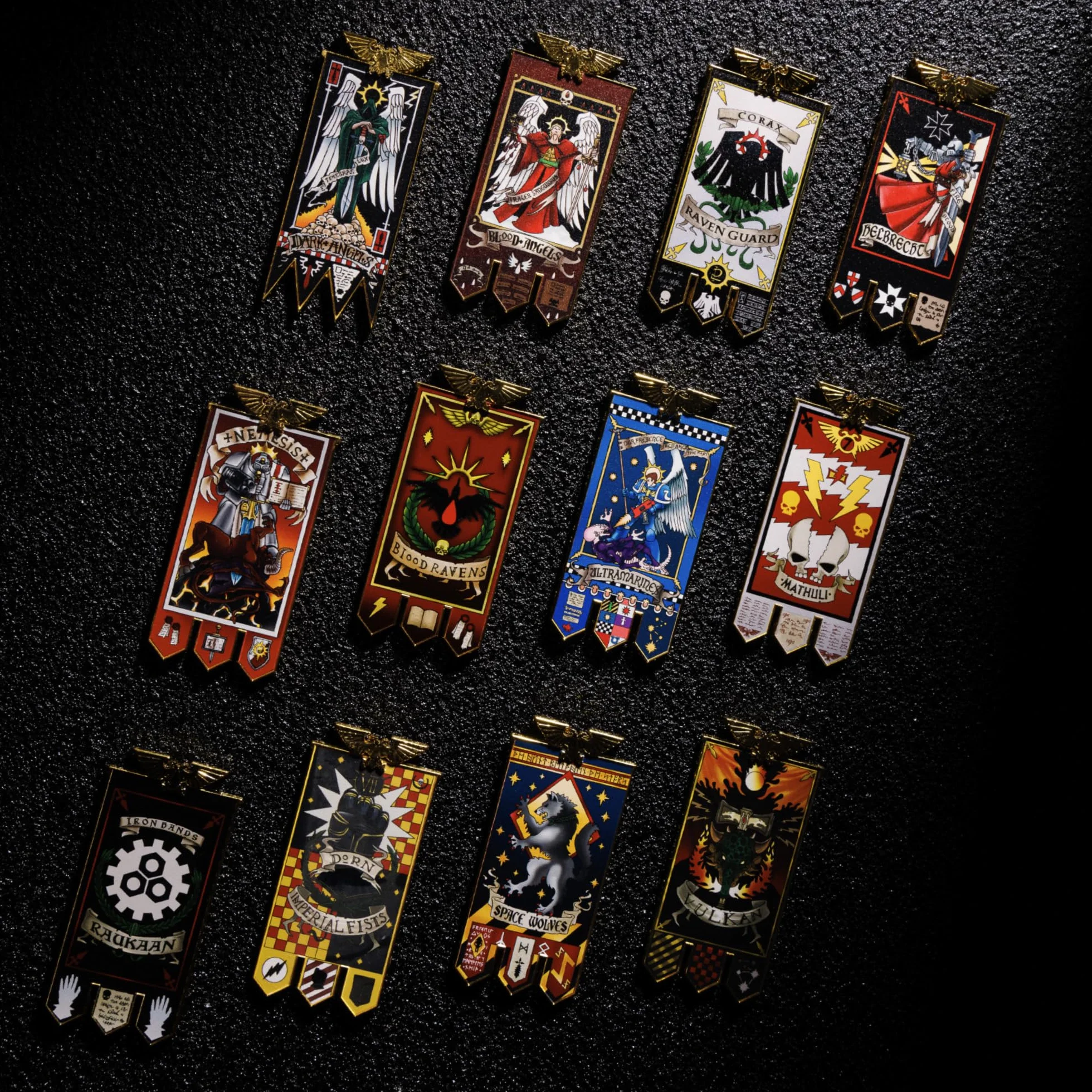 Starforged Space Marines Baner Chapter Kolekcja Lodówka Magnes Warhammer 40K-Grey Rycerze