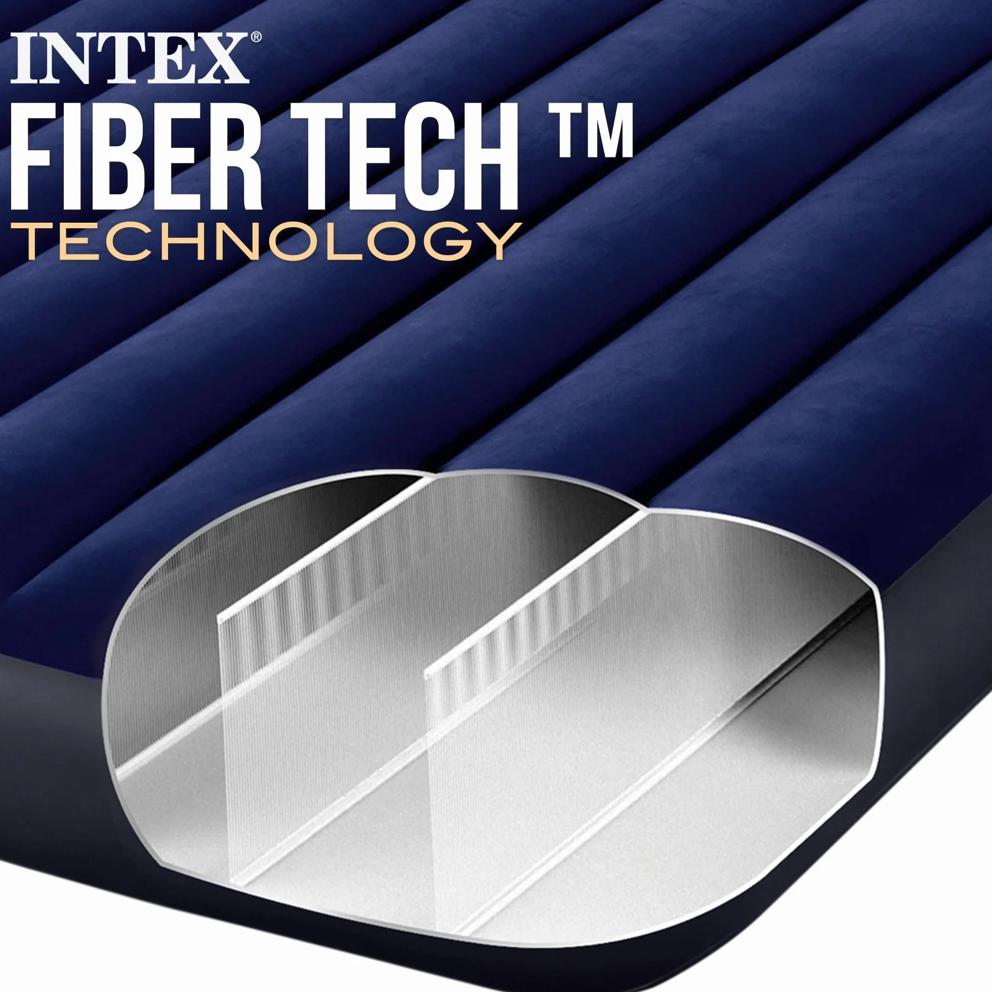 Intex Nadmuchiwany Materac 203 x 152 x 25 cm Granatowy Czarny