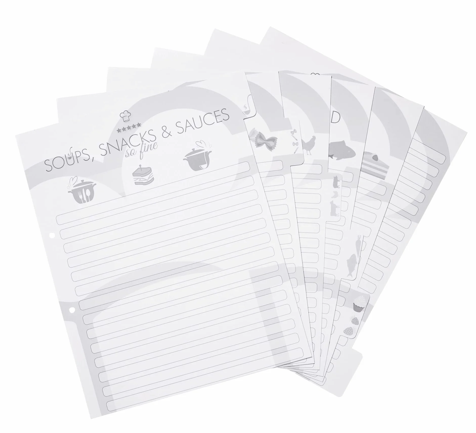 HERMA 19662 Recipe Folder A4 for Writing Yourself Star of the Kitchen, 7 cm Wide, Recipe Book with Index for Filing, Motif Ring Binder with Inner Print for Kitchen and Household for Cooking Recipes