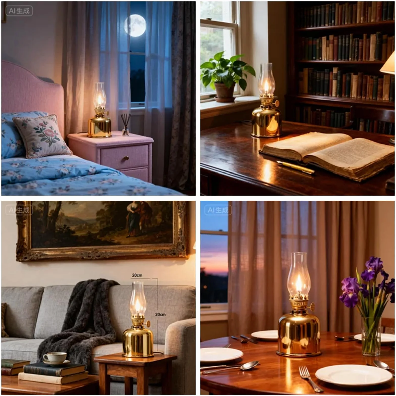 Lampa naftowa retro metalowa wodoodporna do wnętrz i ogrodu