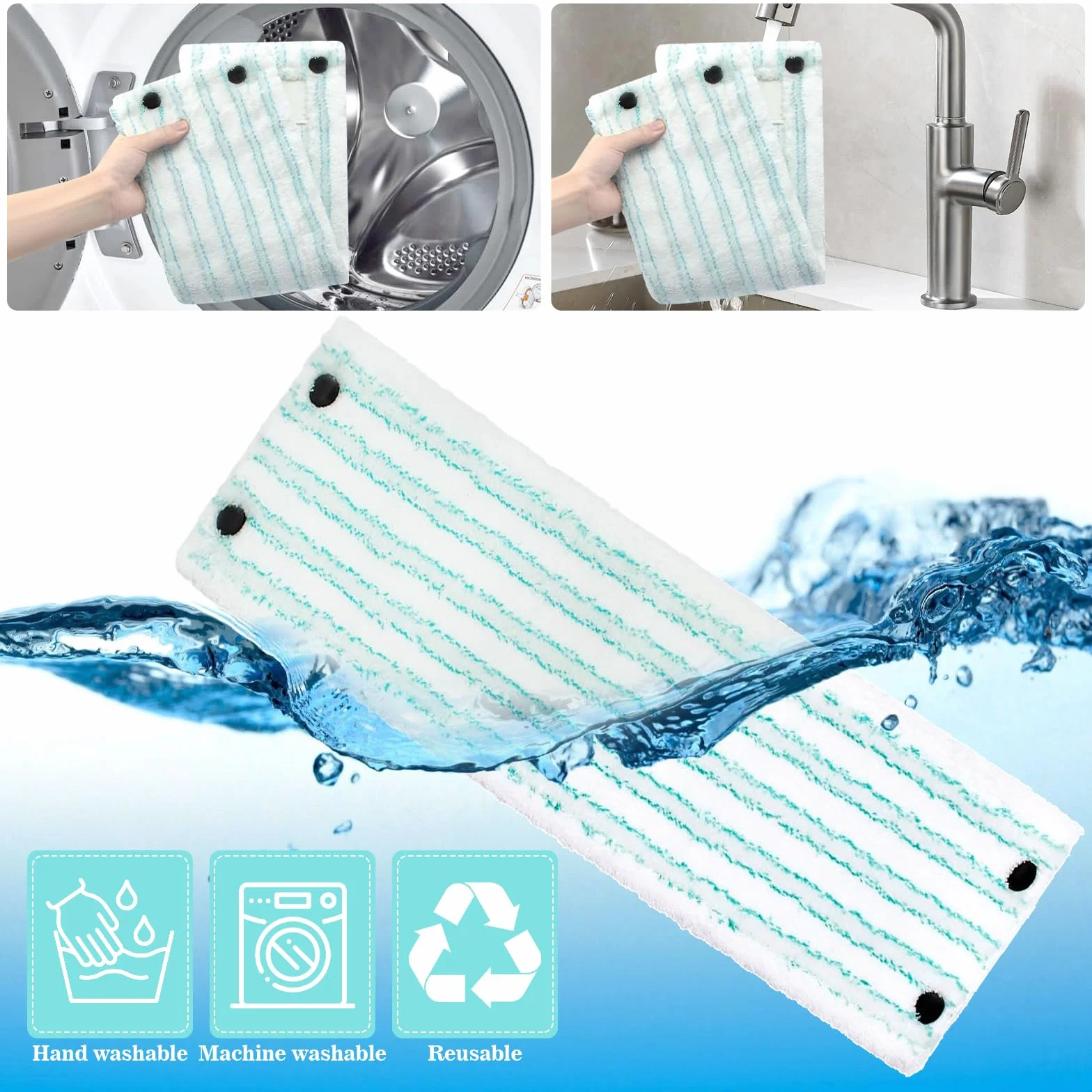 GIBOHOM pokrowiec na mop do mopa Leifheit Combi/Clean Twist M Micro Duo nakładka wymienna do mopa z mikrofibry