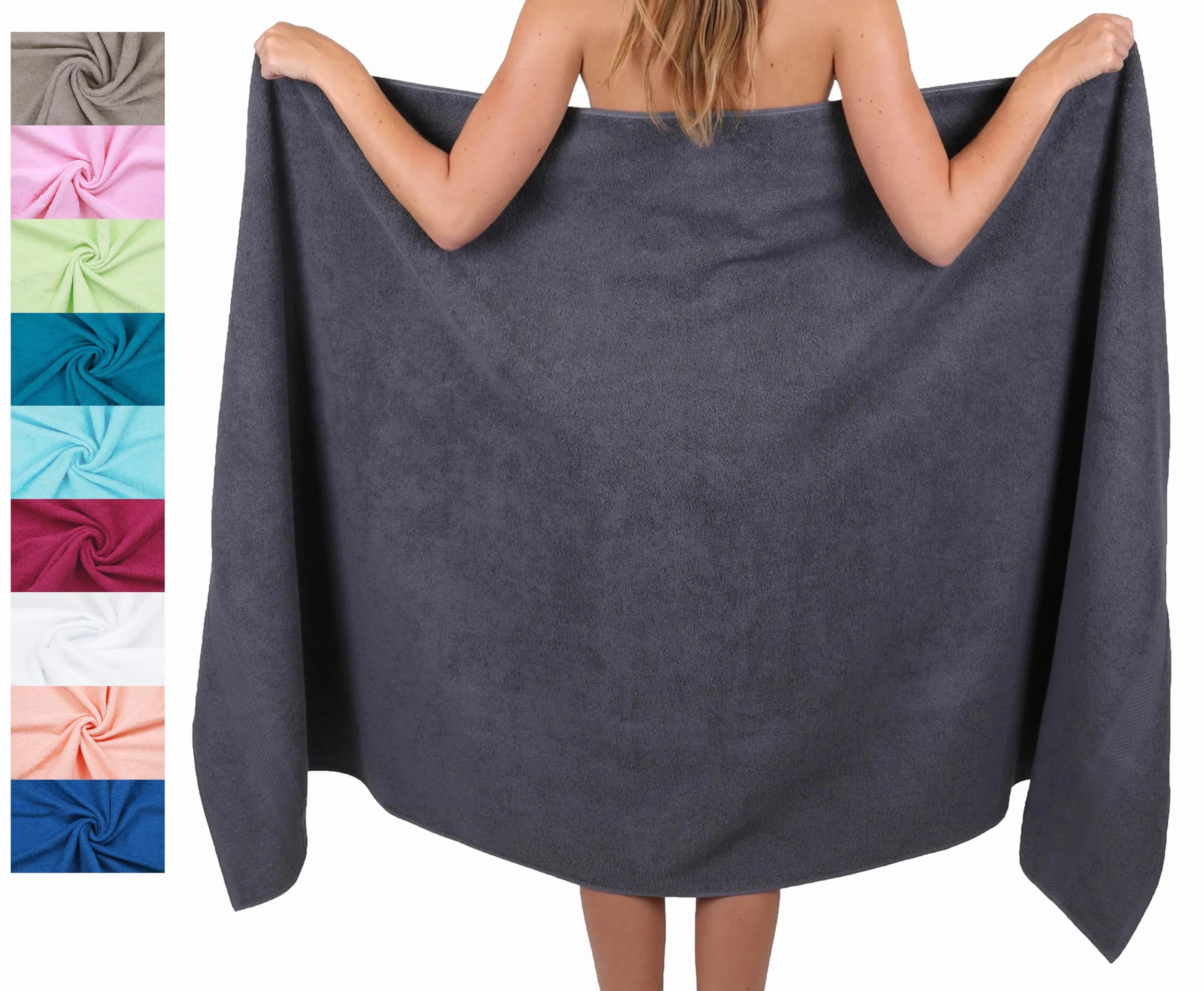Betz Ręcznik kąpielowy XXL 100 x 200 cm, 100% bawełna – miękki ręcznik frotte do sauny i ręcznik plażowy – łatwy w pielęgnacji i chłonny – seria Palermo – kolor antracytowy szary