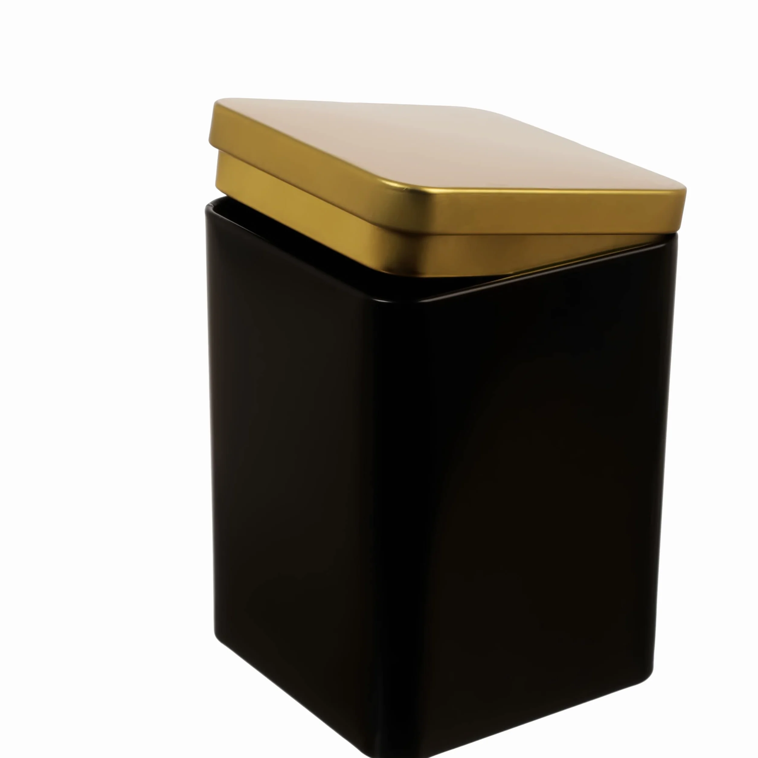 Metalowe pojemniki na herbatę 6 sztuk 240 g 13x9x9 cm czarno-złote