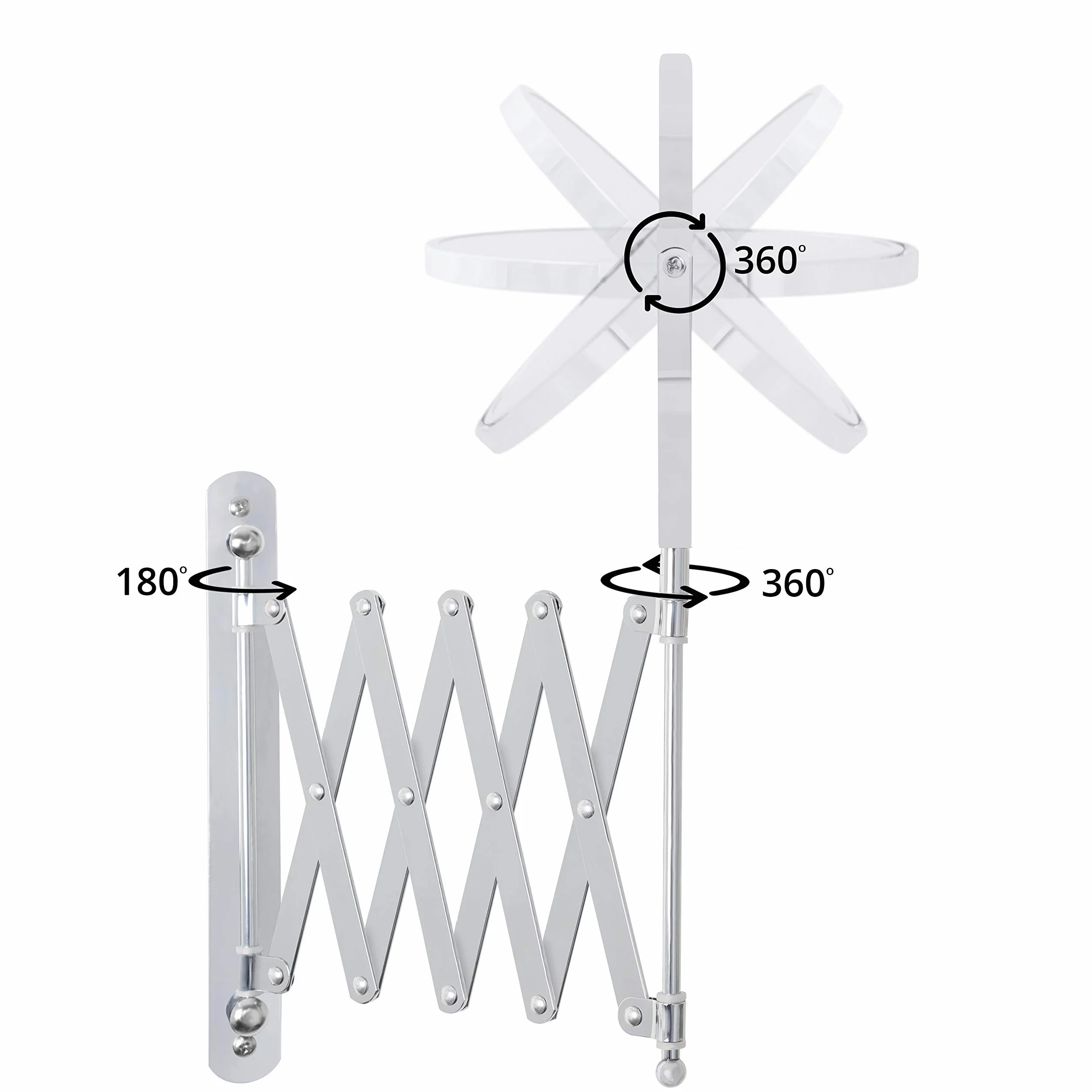 Piękny You Lustro powiększające się o 360° - powiększenie x 3-22 x 21,7 cm - dwustronne lustro łazienkowe ze stali nierdzewnej do makijażu i golenia