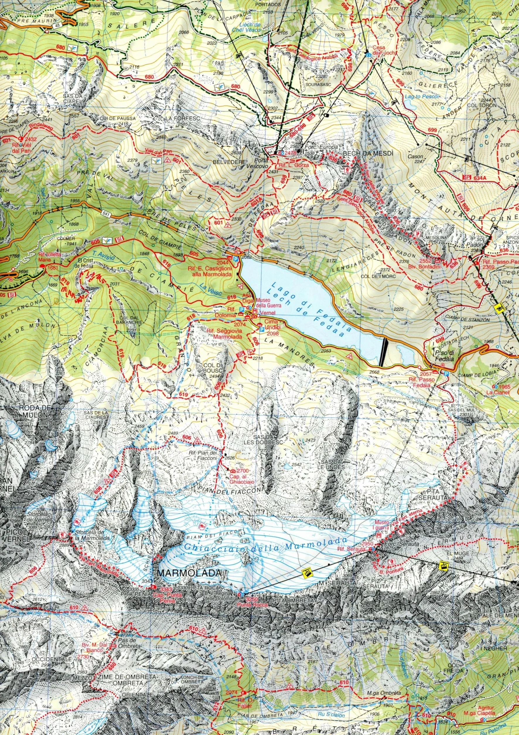 Val di Fassa e Dolomiti Fassane 1:25.000. Ediz. italiana, inglese, francese e tedesca: 06