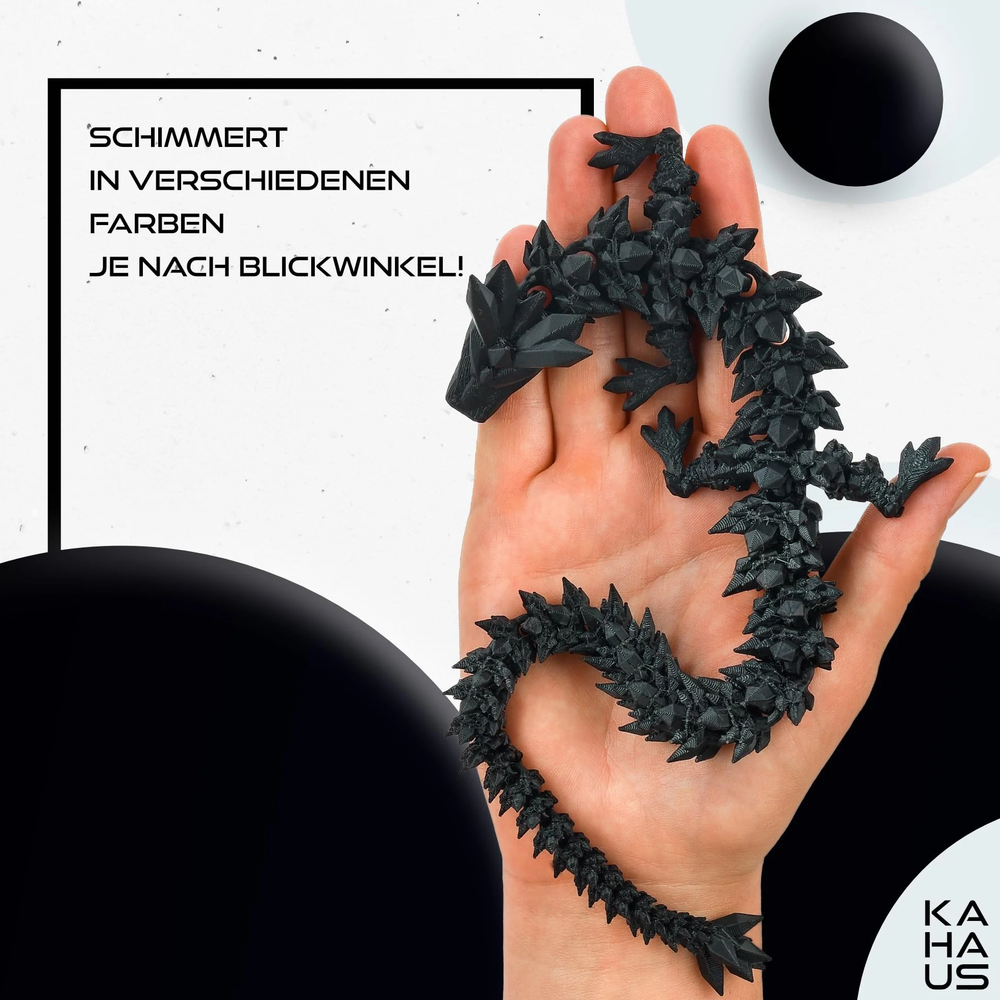 Smok 3D w jajku – jajko smoka ze smokiem, 30 cm, duże jajko 10 cm, wykluwający się smok niespodzianka w kolorze czarnym, ruchoma zabawka fantasy i figurka kolekcjonerska dla dzieci i dorosłych