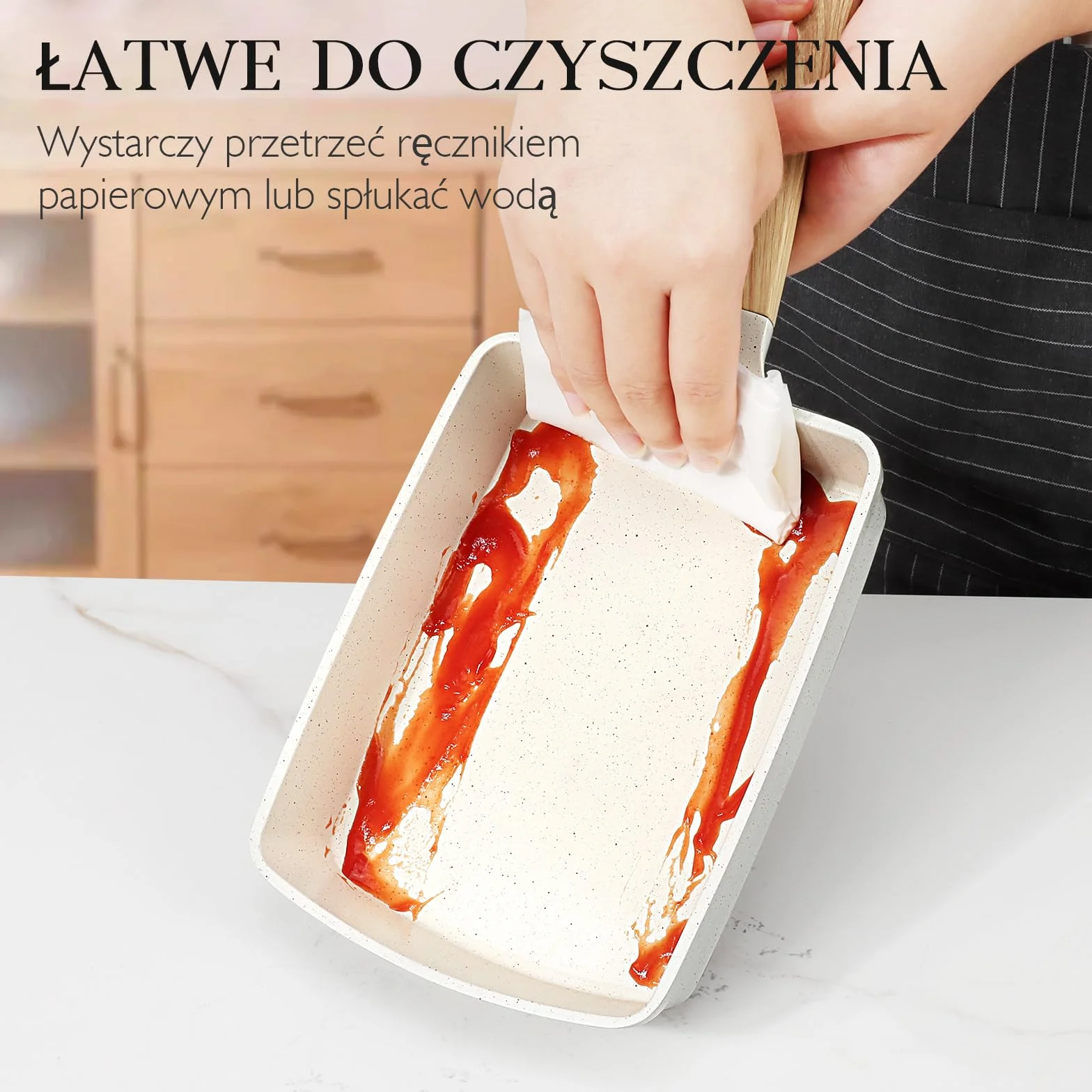 GiPP Tamagoyaki patelnia indukcyjna, 18 x 13 cm, japońska patelnia do omletów, wszechstronna mała patelnia do smażonych śniadań, jajek, kiełbas, boczku, sera, Biały