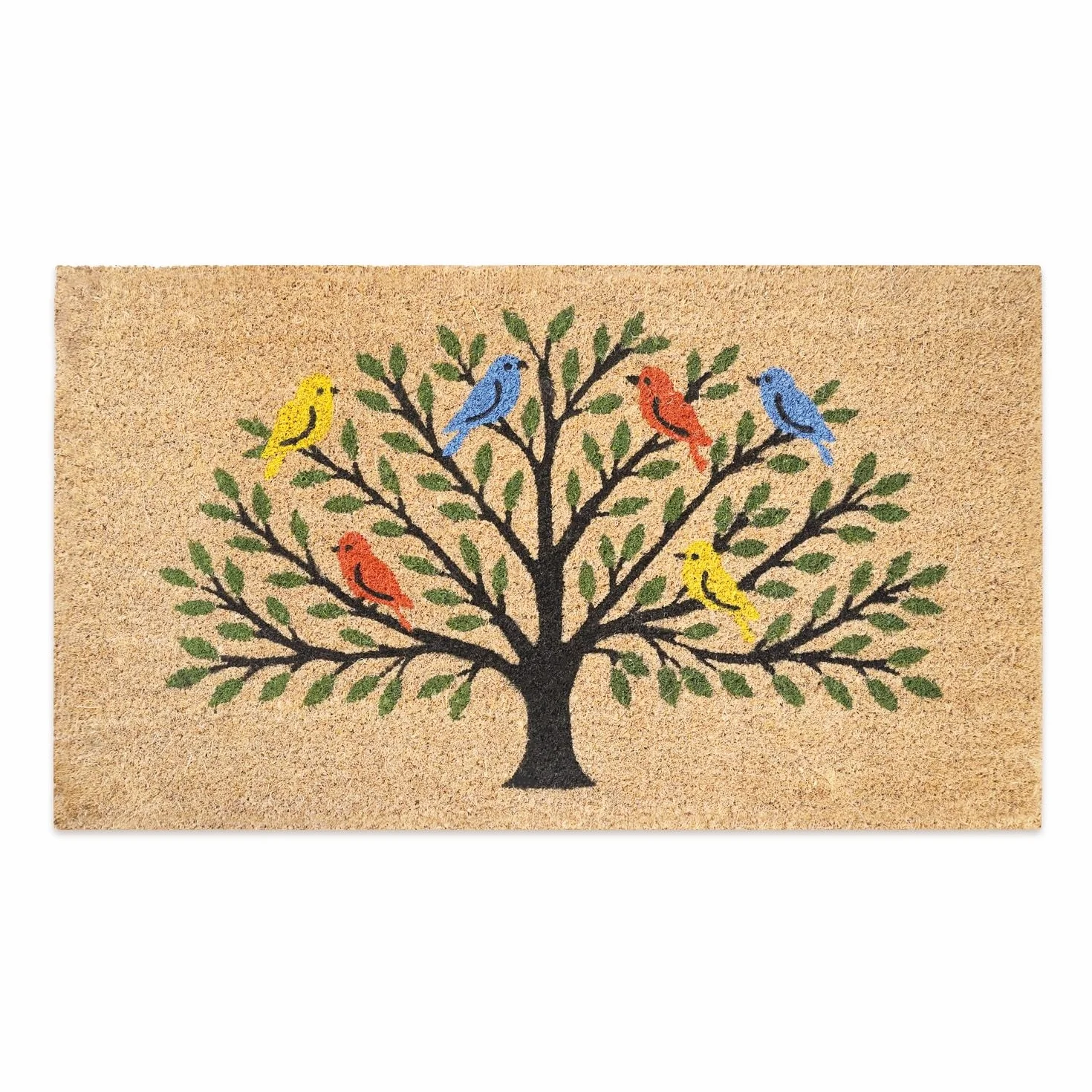 Wycieraczka z włókna kokosowego - drzewo ptaków - 40 x 70 cm - wycieraczka zewnętrzna - wycieraczka pod drzwi wejściowe na zewnątrz - wycieraczki na zewnątrz
