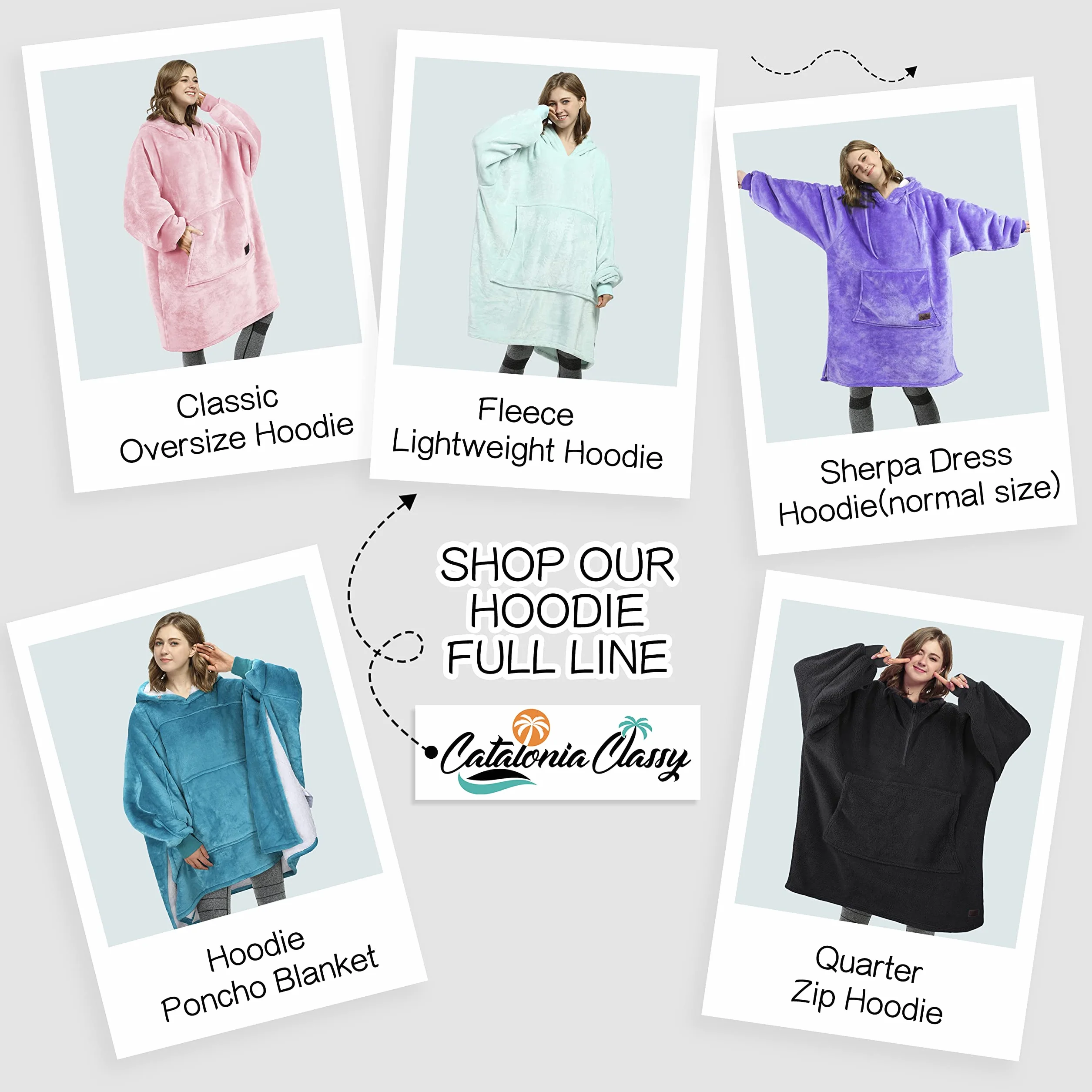 Catalonia Classy bardzo duży bluza z kapturem, ciepły koc, super miękki, ciepły, wygodny, ogromny koc Sherpa z piękną dużą kieszenią z przodu, dla dorosłych, mężczyzn, kobiet, nastolatków, Adult