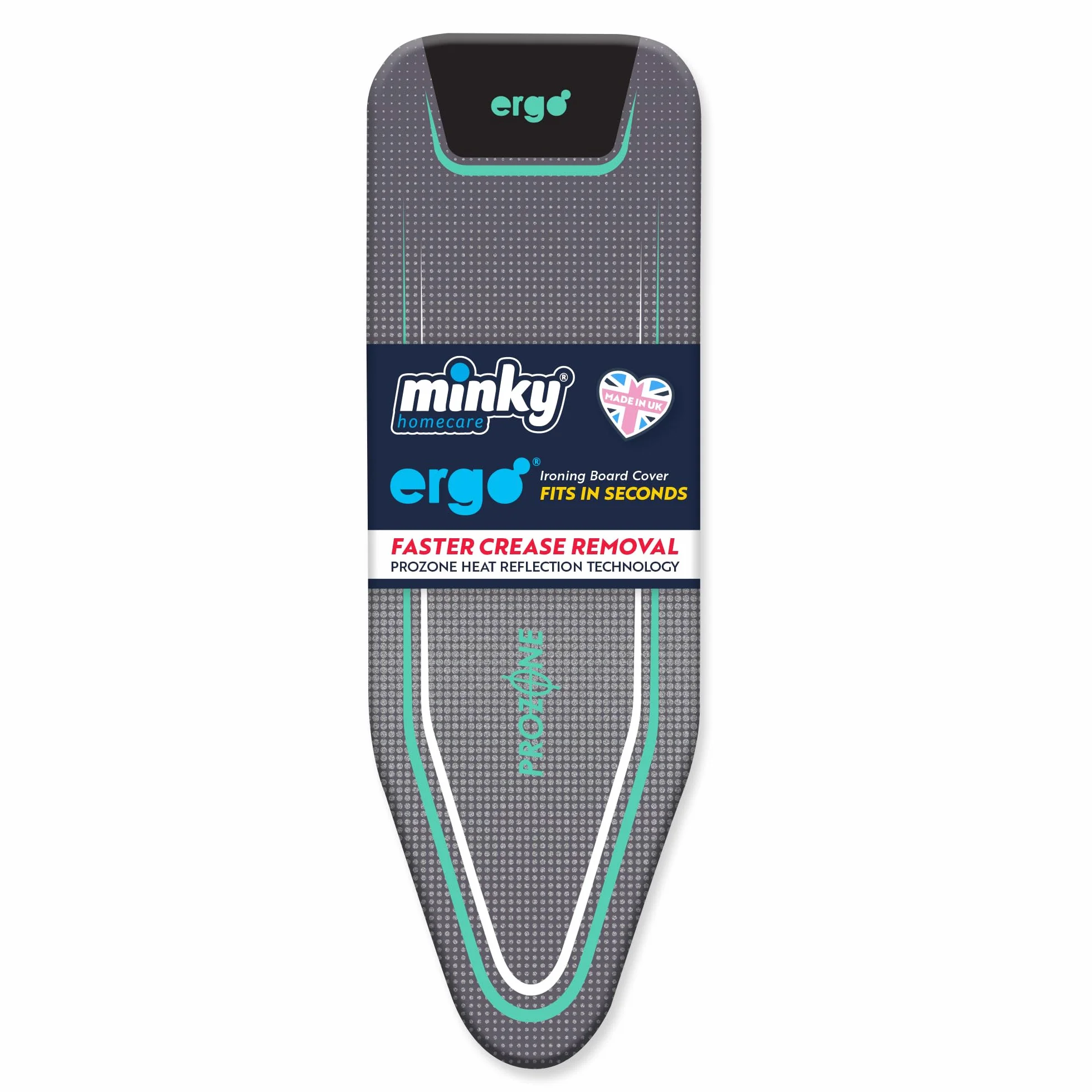 Minky Pokrowiec na deskę do prasowania bawełna miętowy 122 x 38 cm