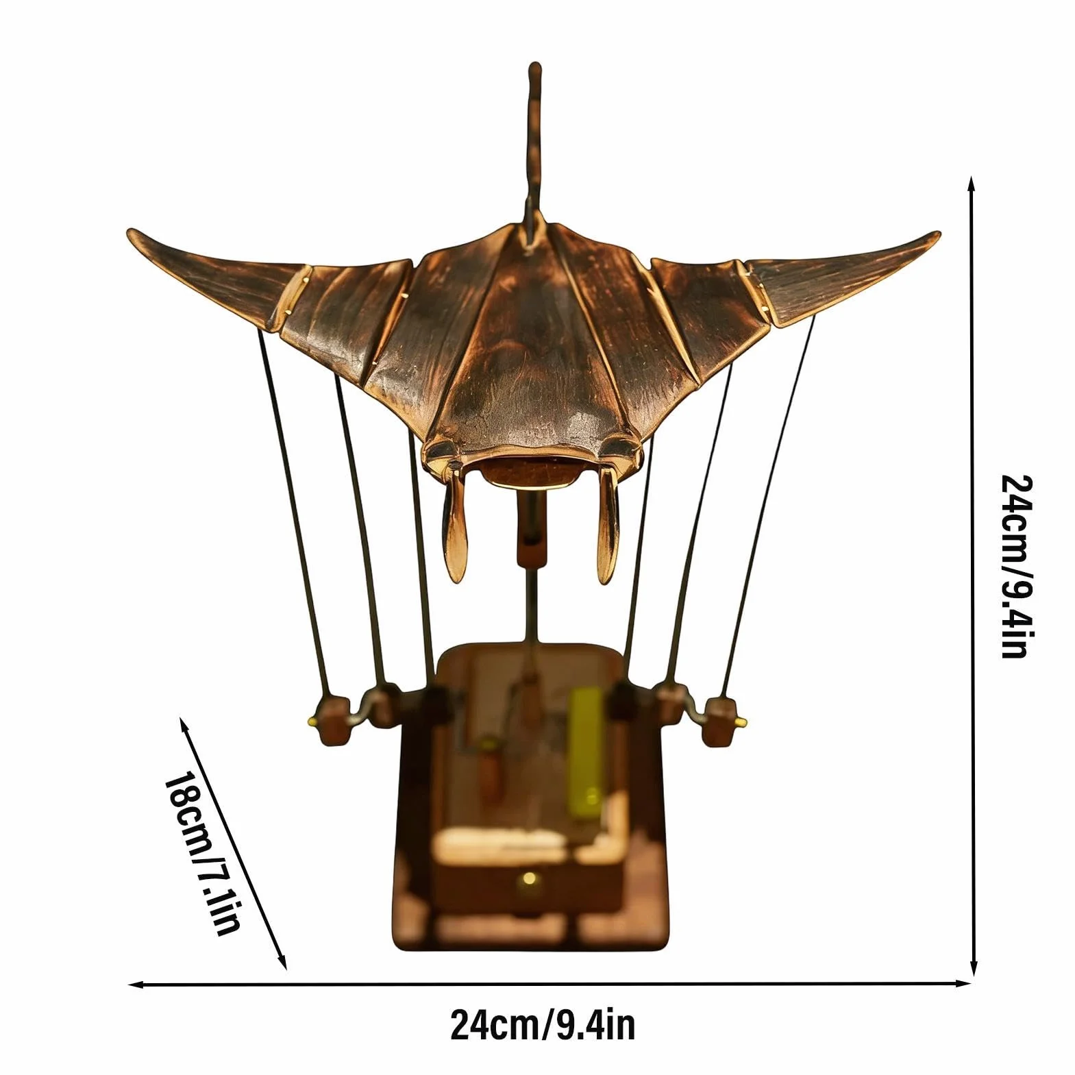 Mechaniczny Manta Ray drewniany automat do dekoracji biurka rzeźba mechaniczna
