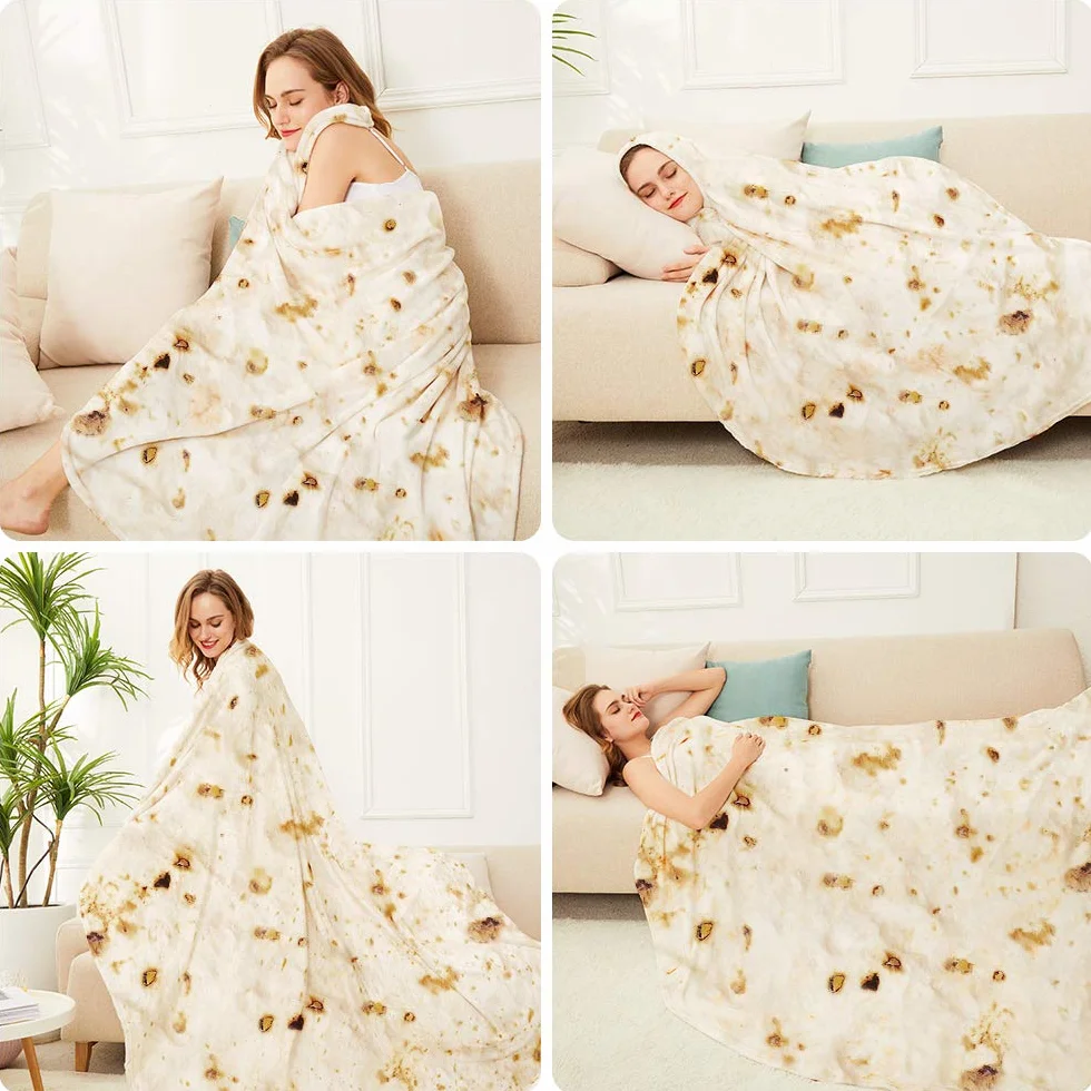 LetsFunny dwustronny koc z tortilli burrito 2.0 ogromny flanelowy