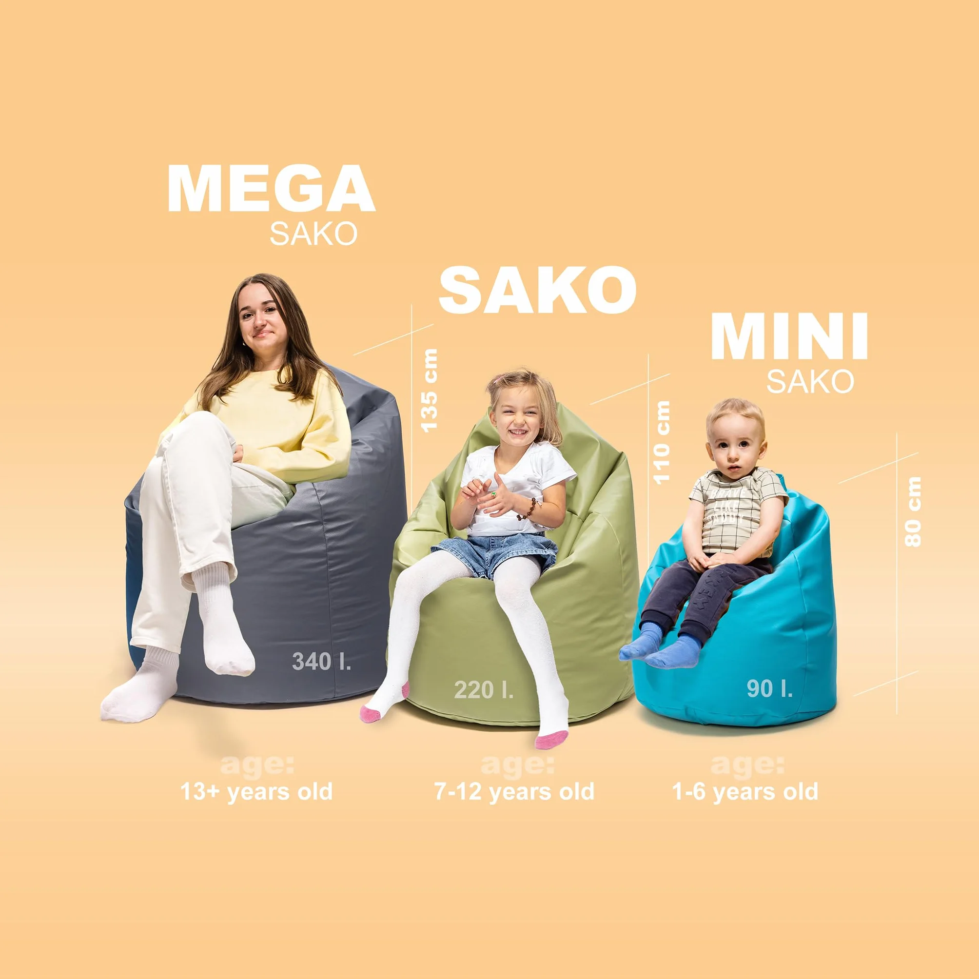 Ecopuf - Sako Pufa Fotel Zewnętrzny - Beanbag do pokoju dziecięcego - Stylowa poduszka z tkaniny - Fotel relaksacyjny - Wyposażenie domu - Rozmiar XL - 85x135cm - Czerwony Nc12