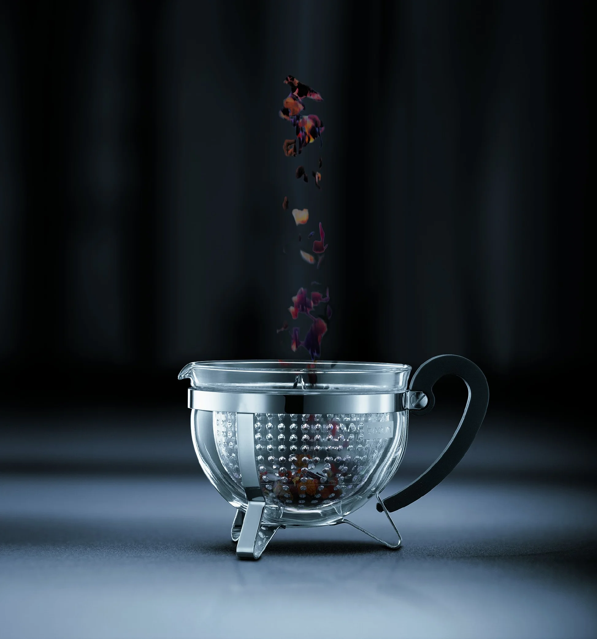 Bodum Chambord Dzbanek do herbaty z kolorową plastikową pokrywką, 1,3 l, 1,3 l, czarny